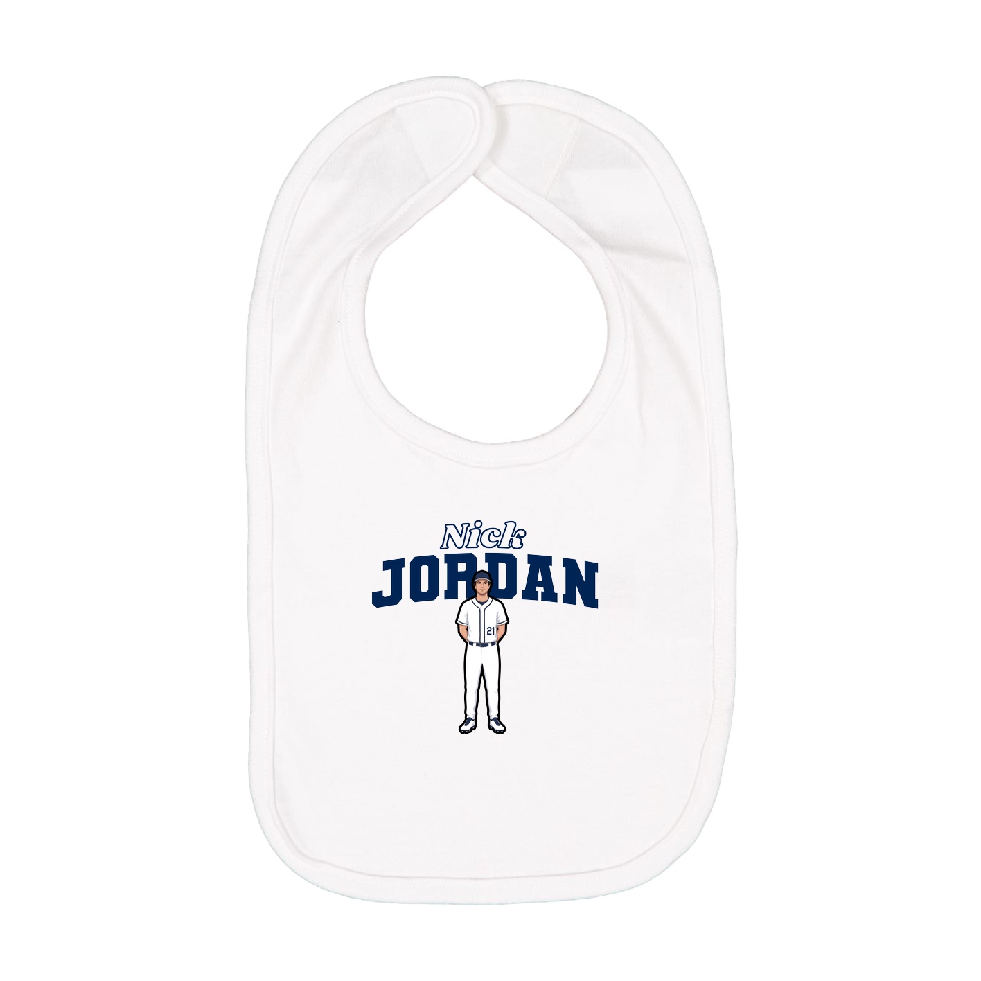 Infant Bib — Name Arch in White