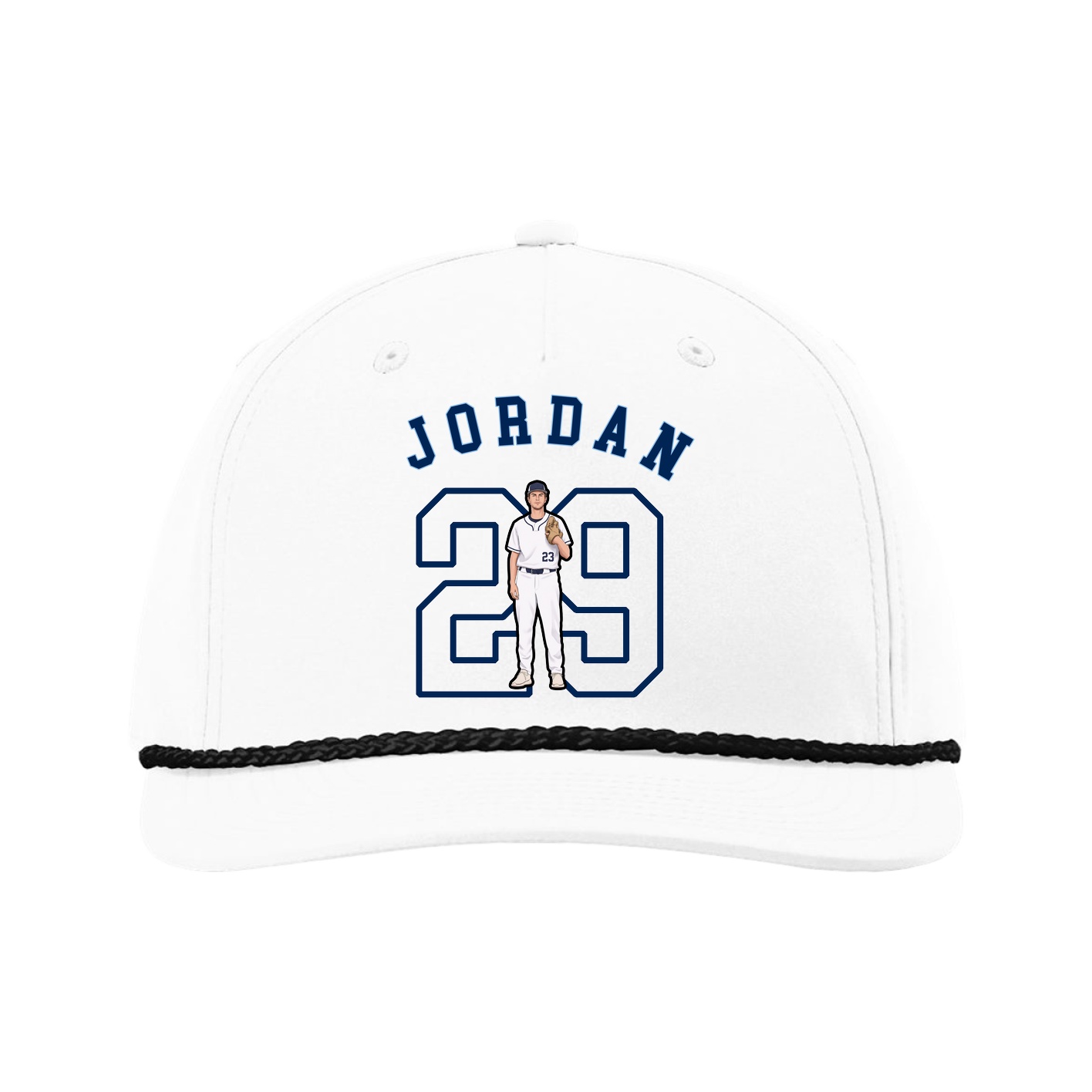 Five-Panel Classic Rope Cap — Shirsey Arch in White