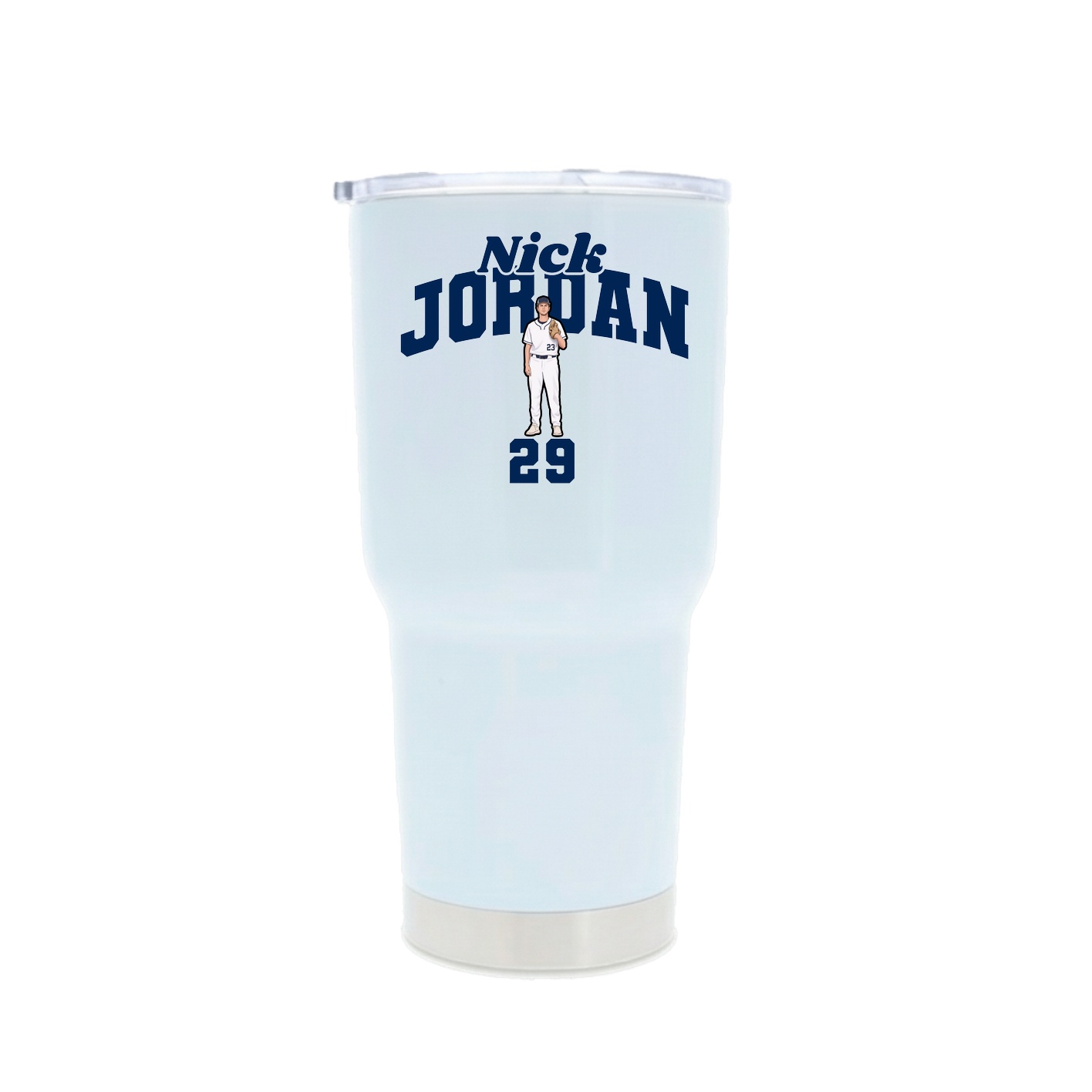 30oz Stainless Steel Tumbler — Signature Arch in White
