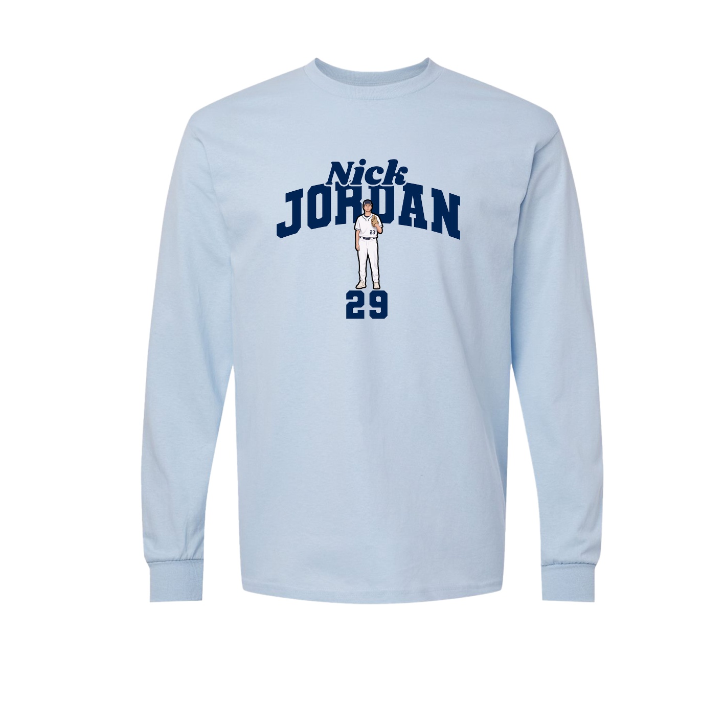Long Sleeve Tee — Signature Arch in Light Blue