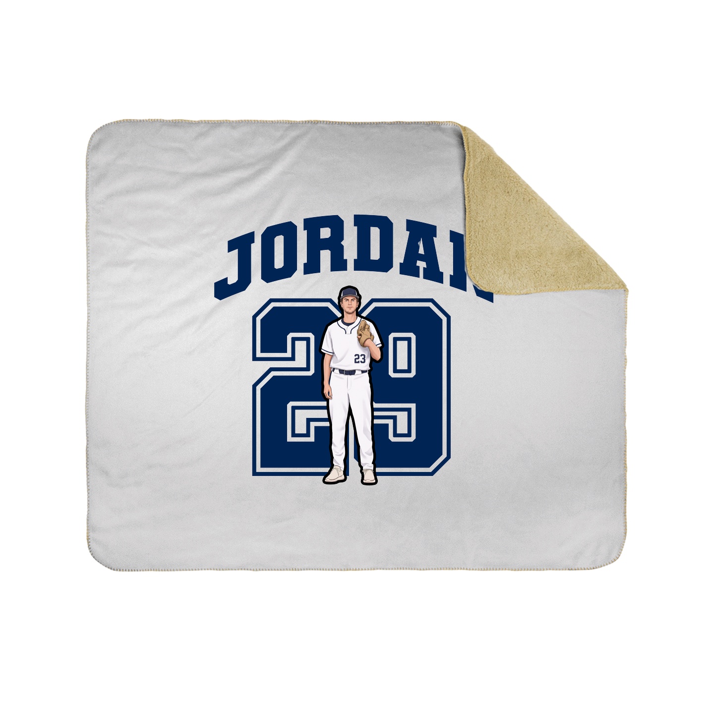 Throw Blanket — Number in White