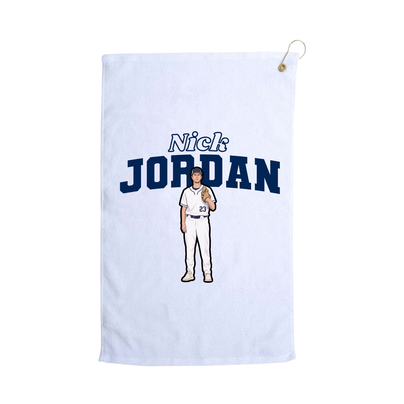 Golf Towel — Name Arch in White