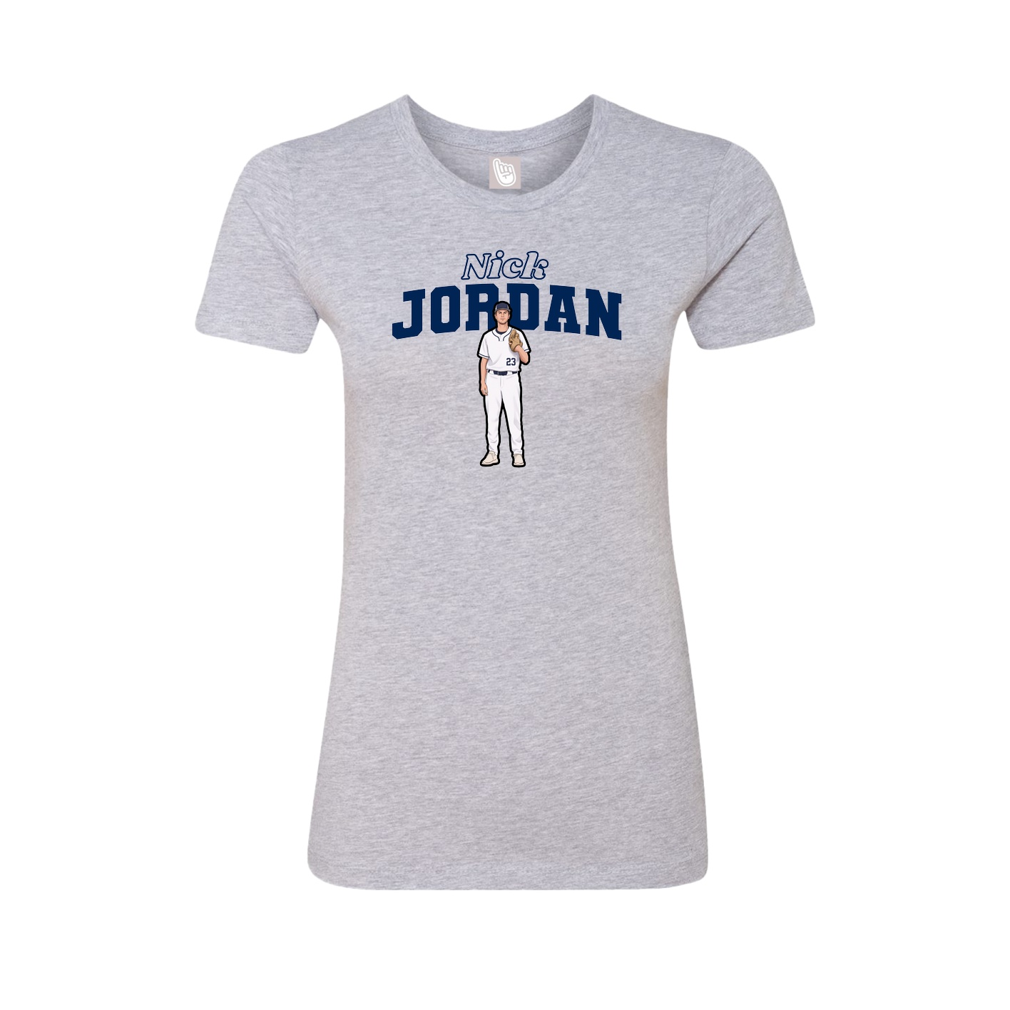 Fitted Women's Tee — Name Arch in Grey