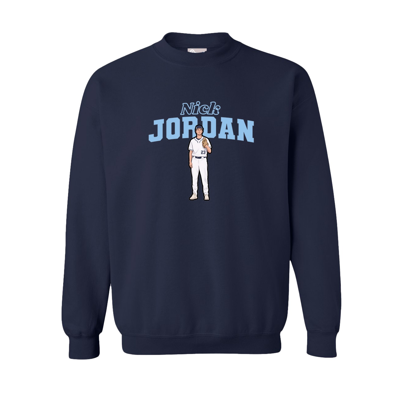 Fleece Crew — Name Arch in Navy