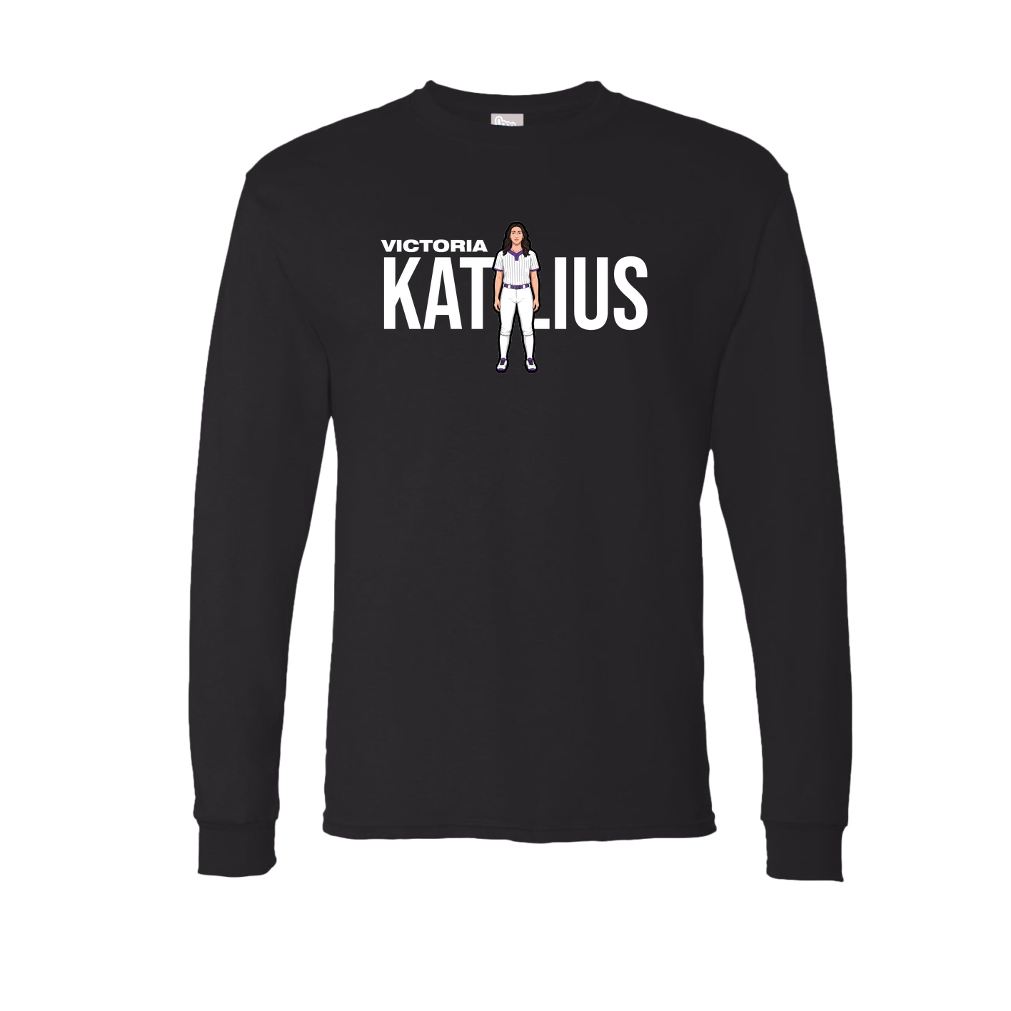 Long Sleeve Tee — Player Name in Black