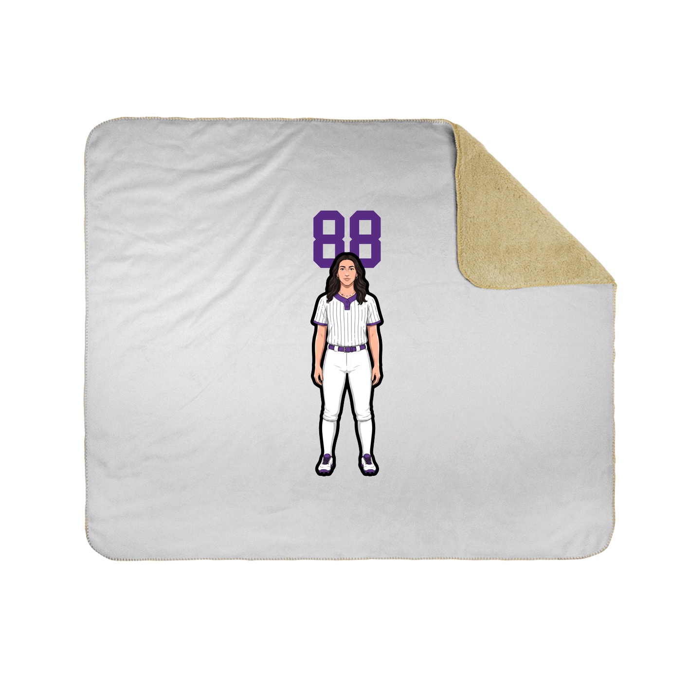 Throw Blanket — Number Top in White