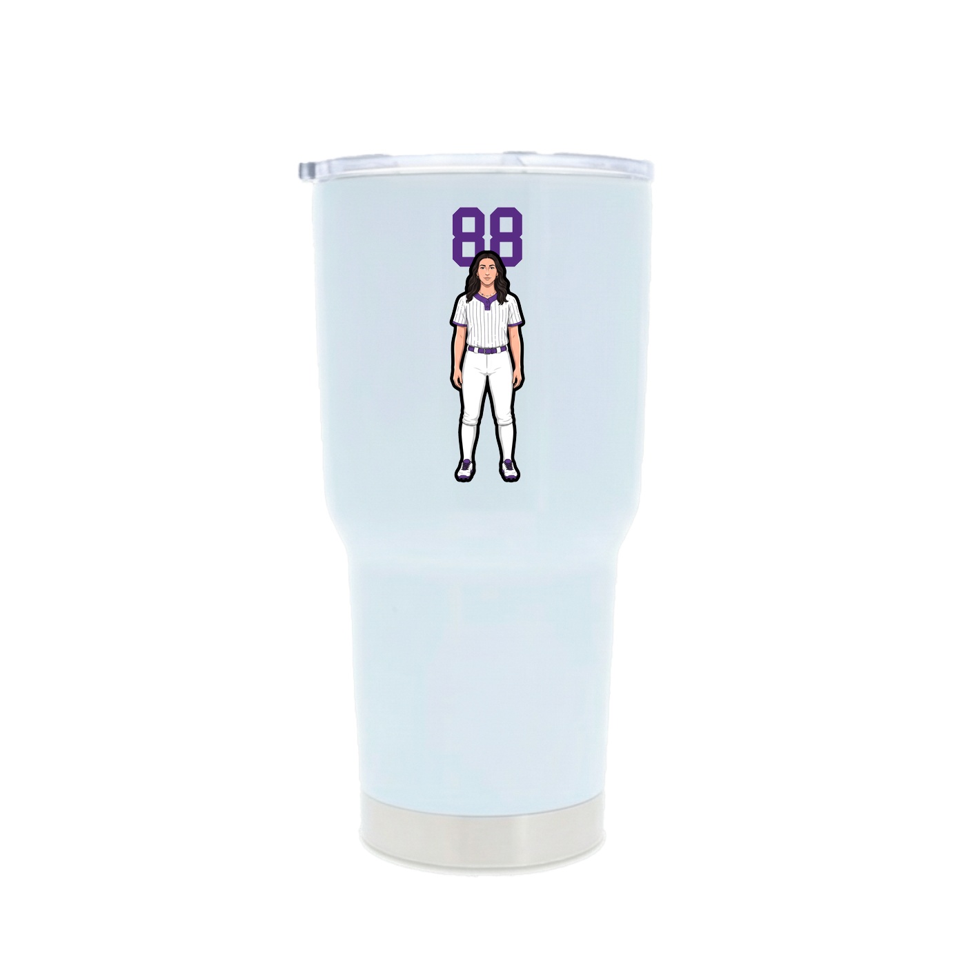 30oz Stainless Steel Tumbler — Number Top in White
