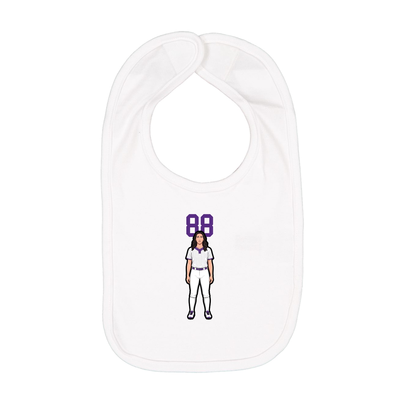 Infant Bib — Number Top in White