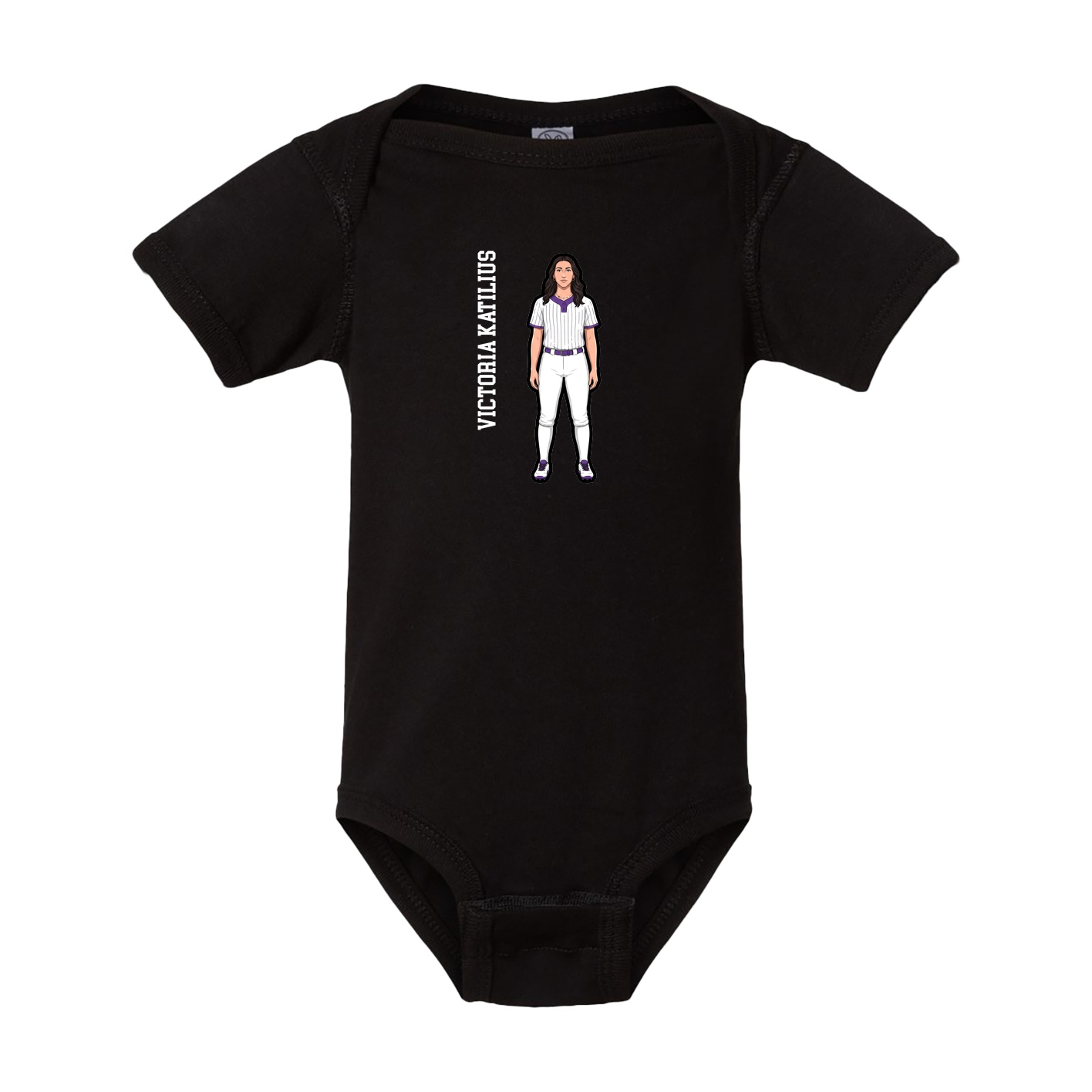 Baby Onesie — Name Vertical in Black