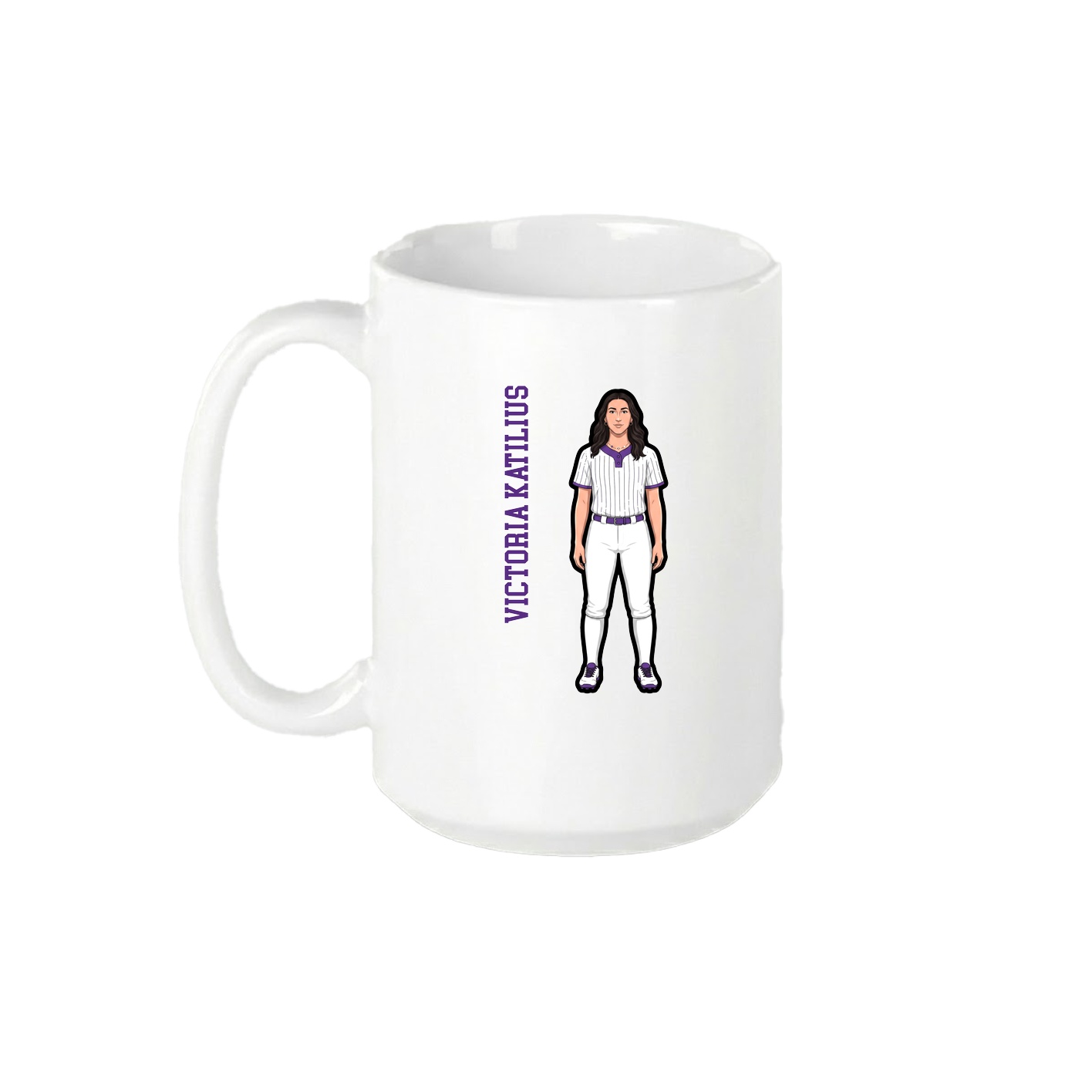15oz Coffee Mug — Name Vertical in White