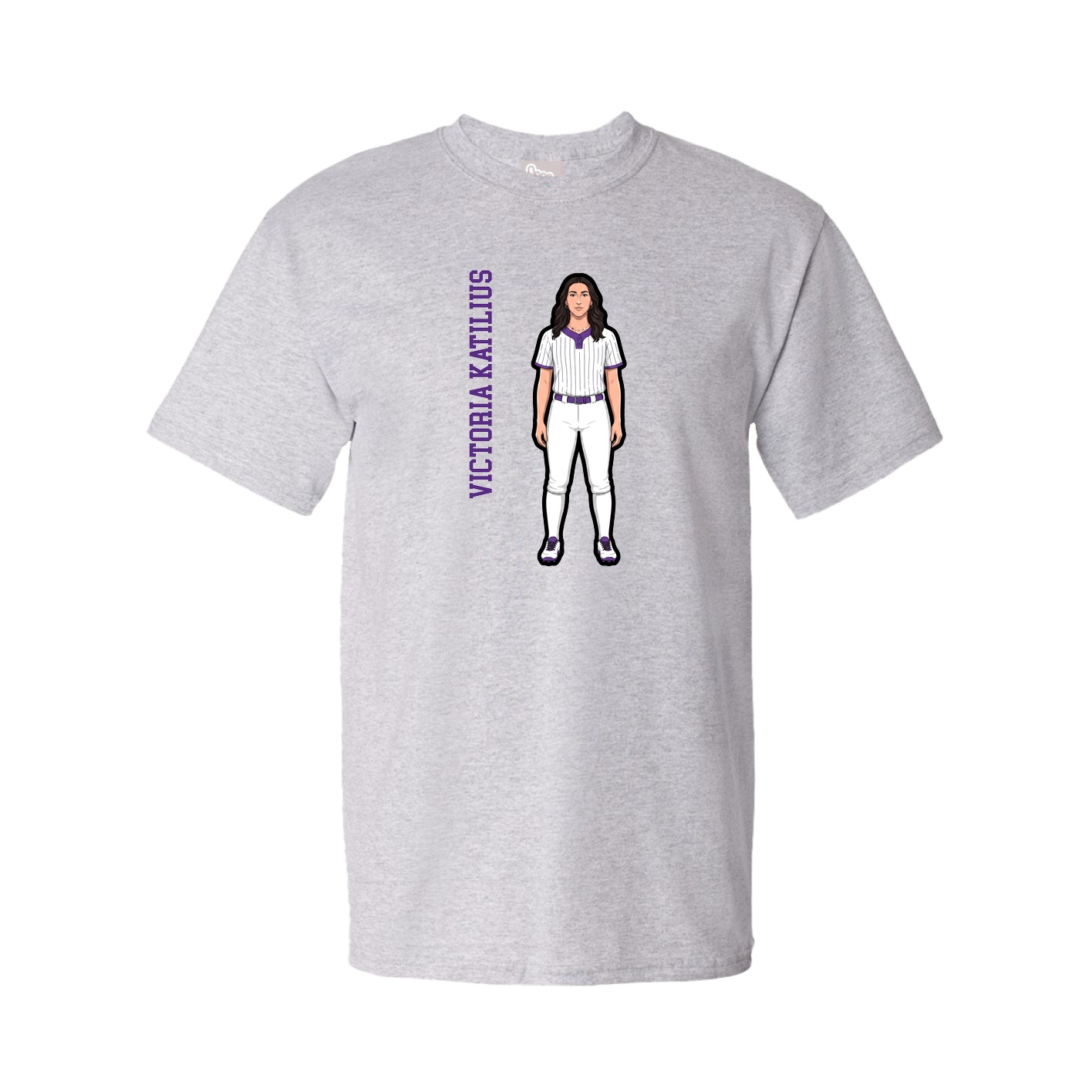 Tee — Name Vertical in Grey