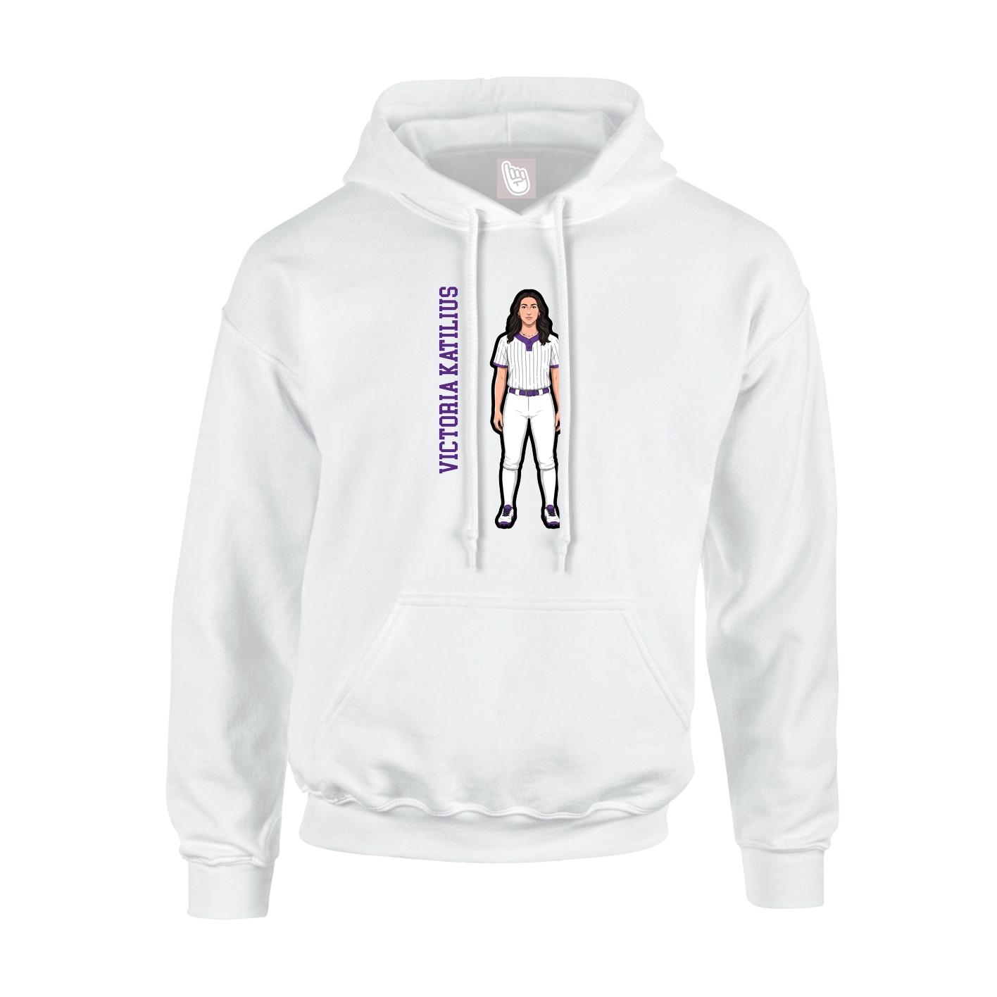 Hoodie — Name Vertical in White