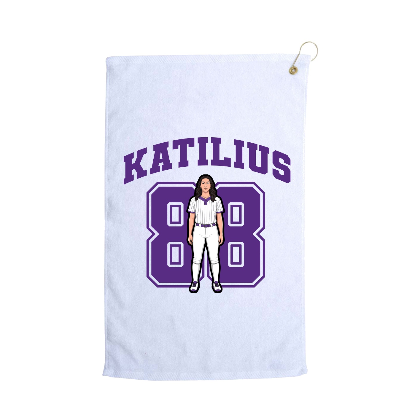 Golf Towel — Number in White
