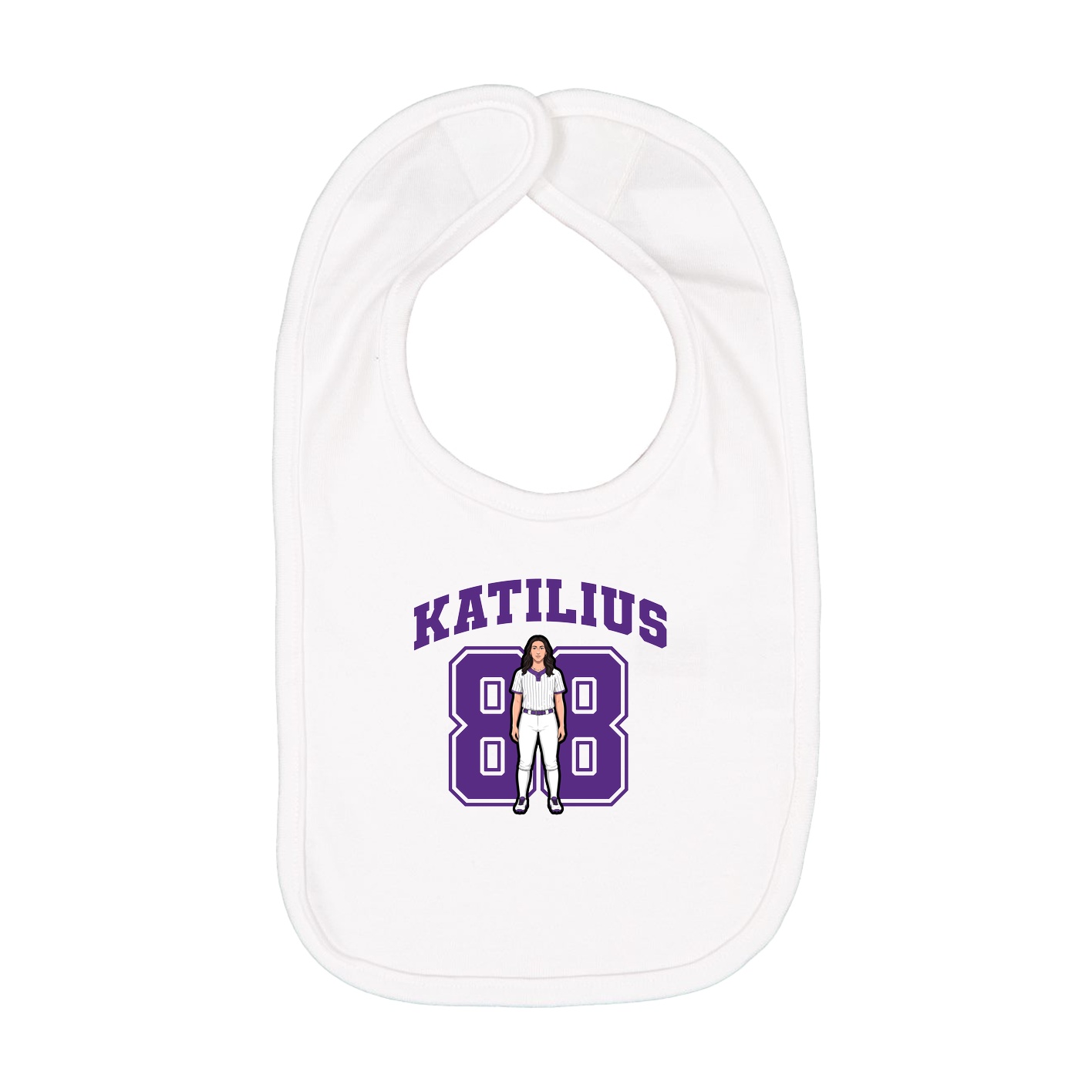 Infant Bib — Number in White