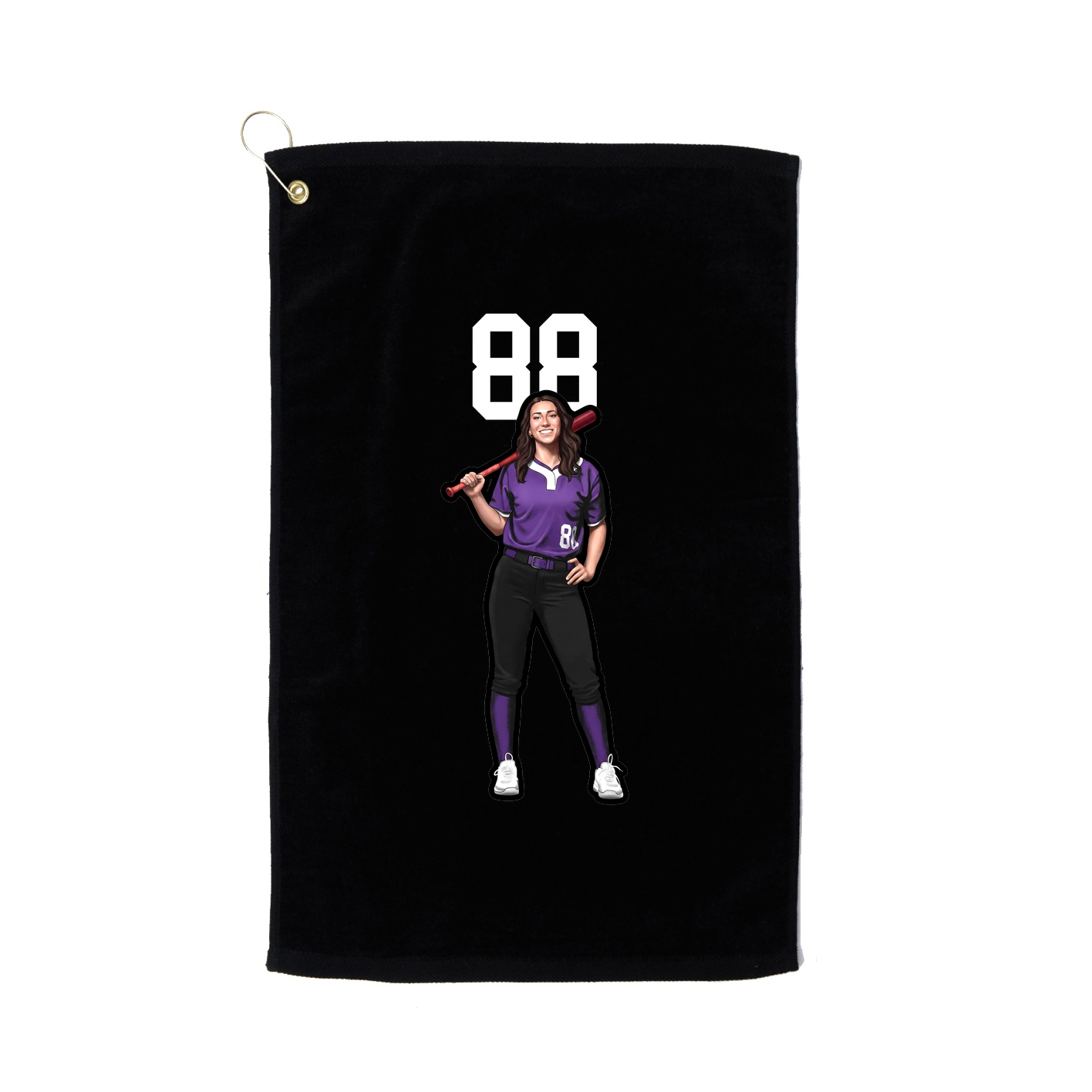 Golf Towel — Number Top in Black