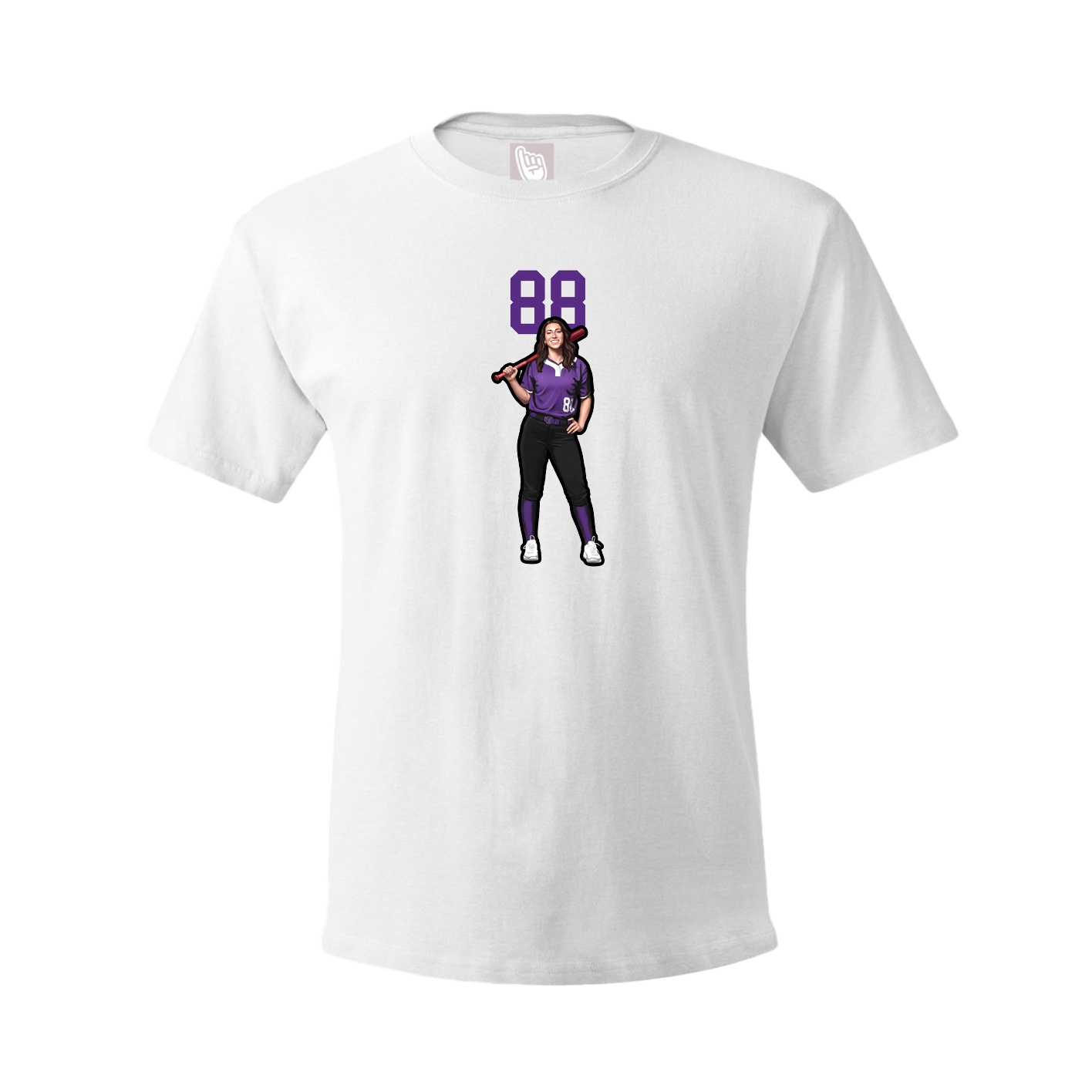 Youth Tee — Number Top in White