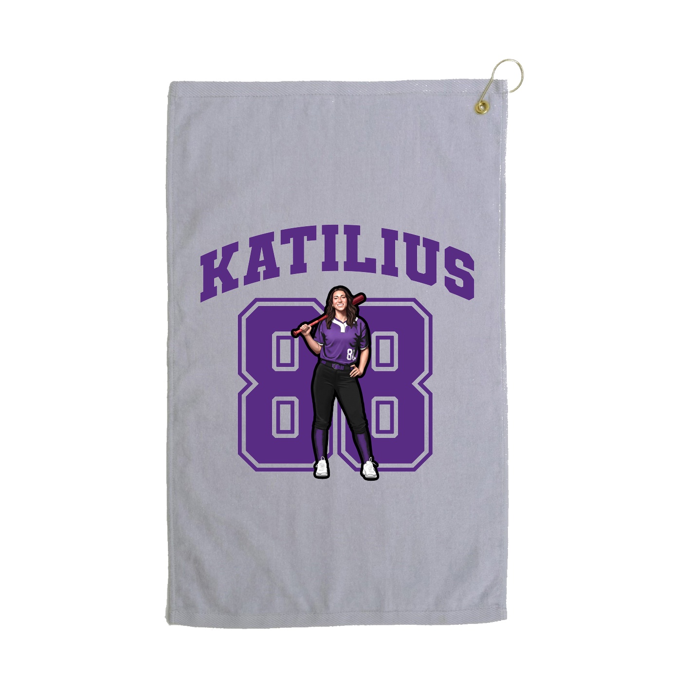Golf Towel — Number in Grey