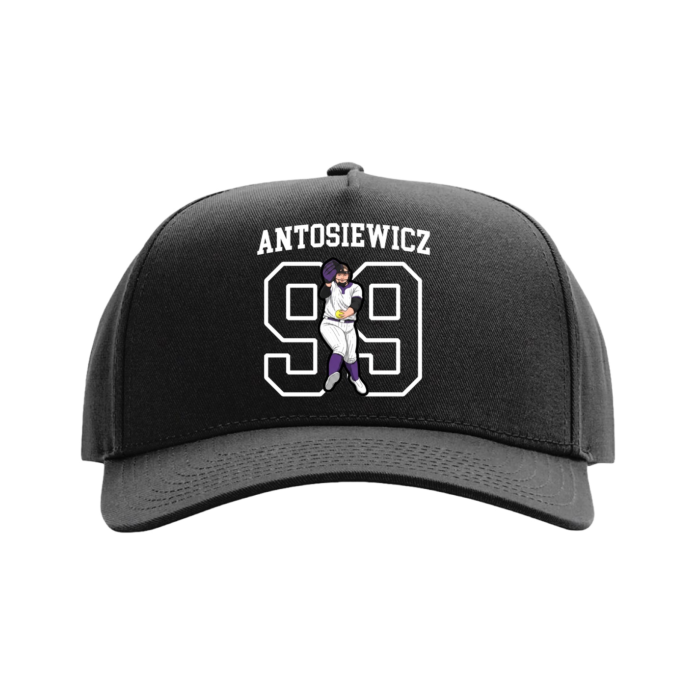 Full Fabric Five-Panel Champ Cap — Shirsey in Black