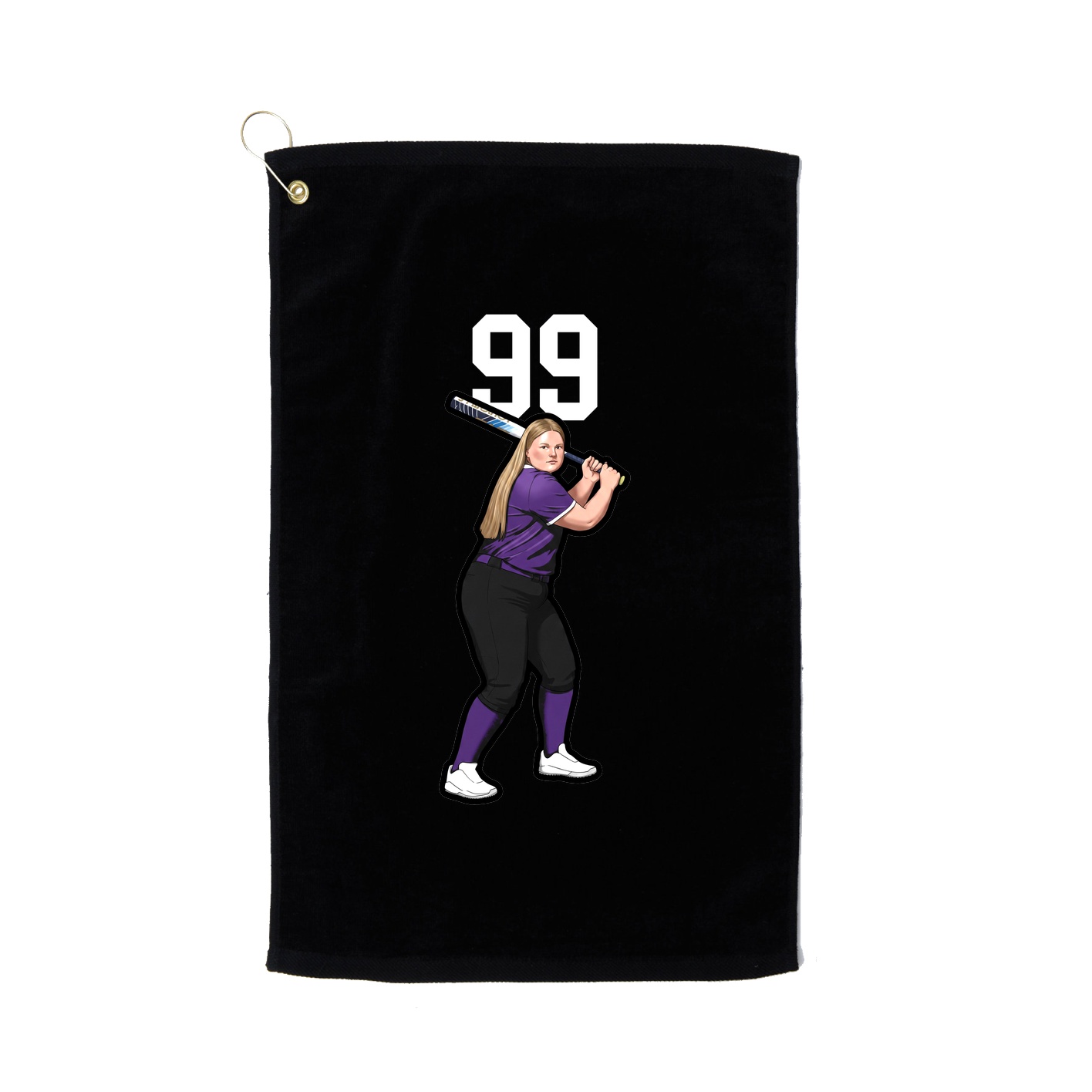 Golf Towel — Number Top in Black