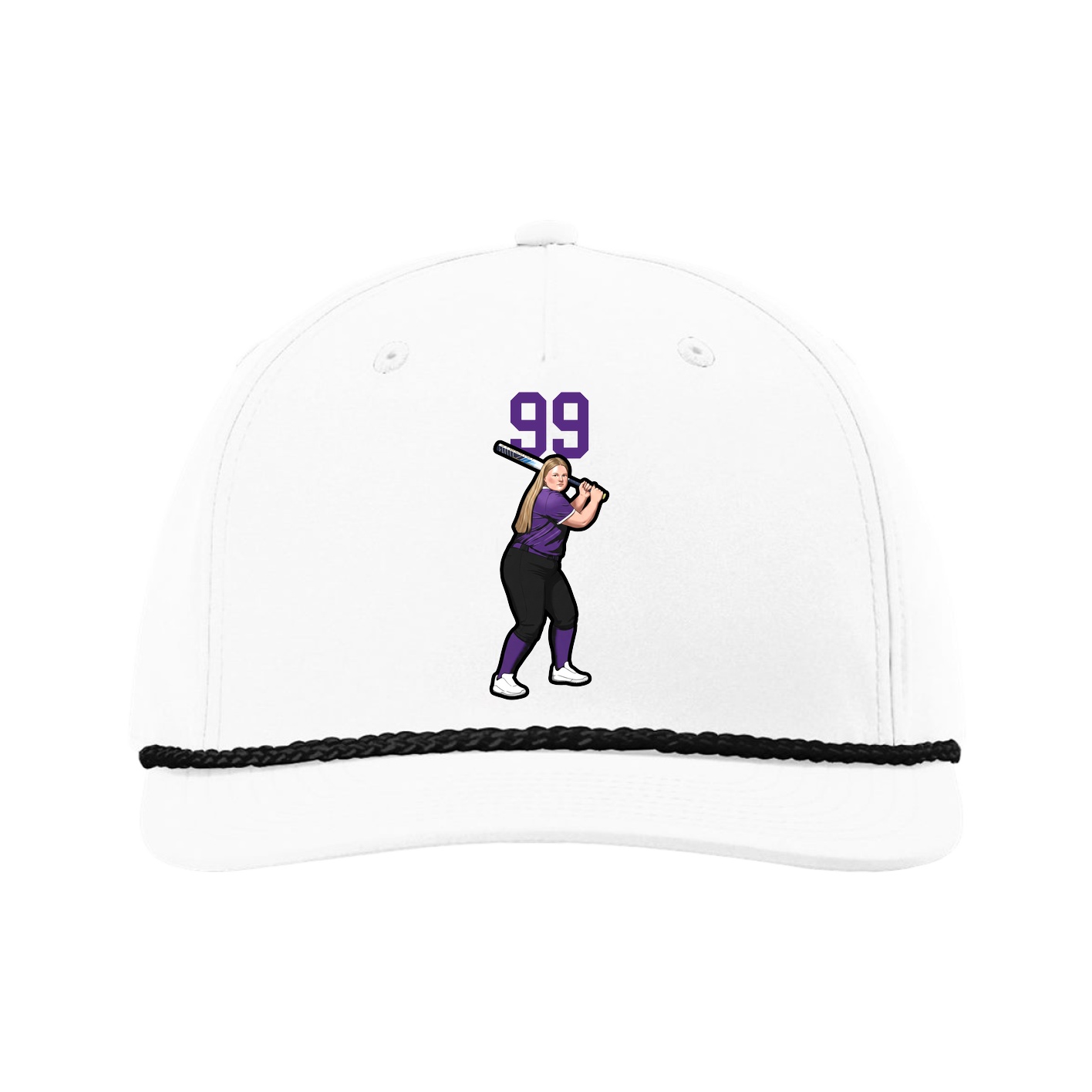 Five-Panel Classic Rope Cap — Number Top in White