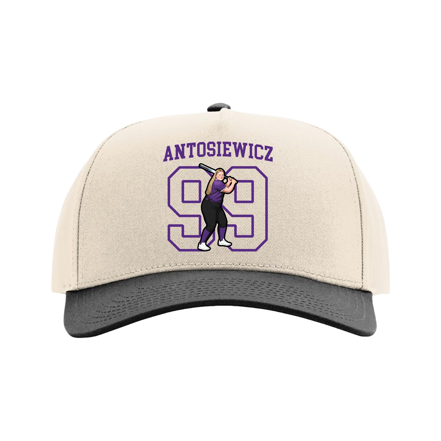 Full Fabric Five-Panel Champ Cap — Shirsey in Cream/Black