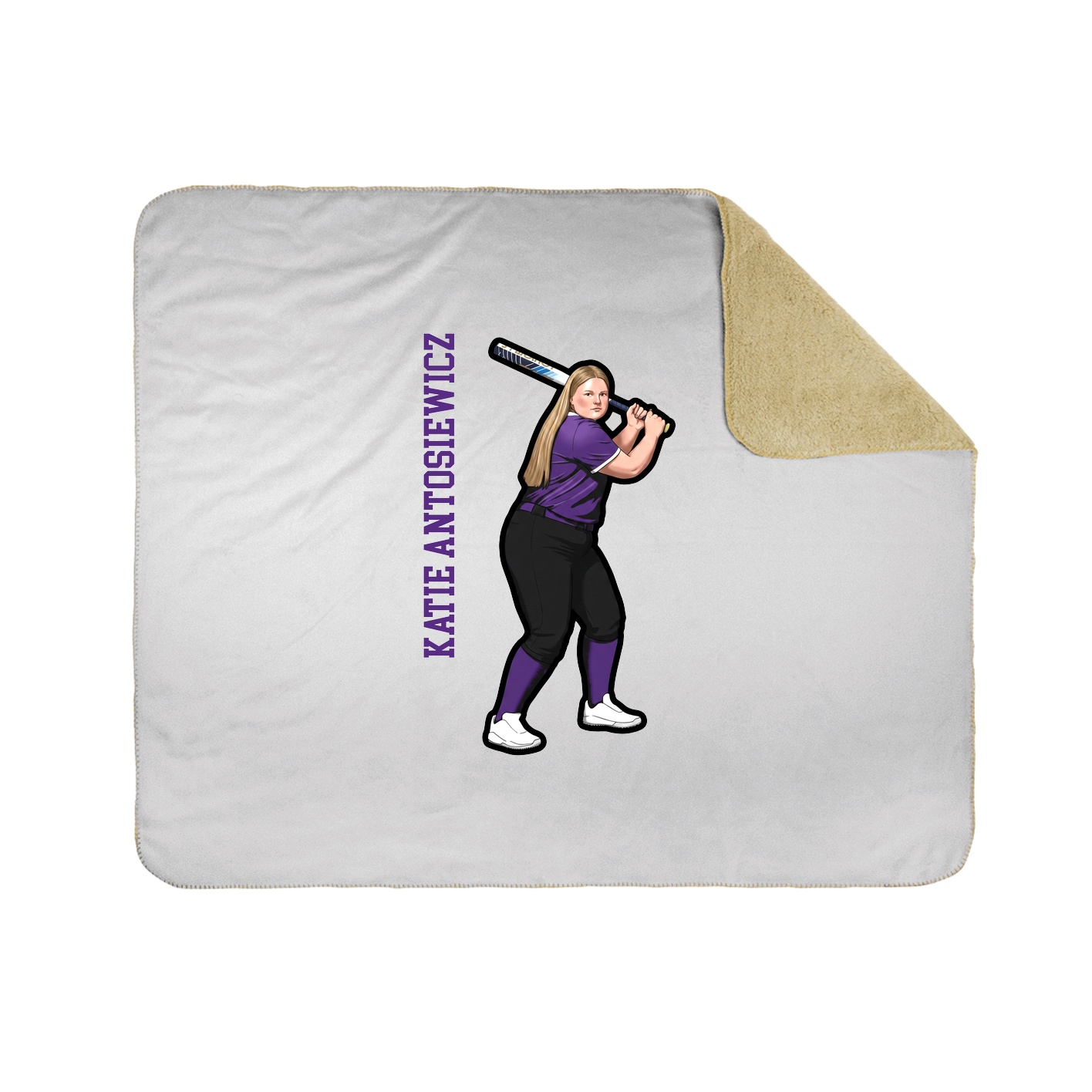Throw Blanket — Name Vertical in White