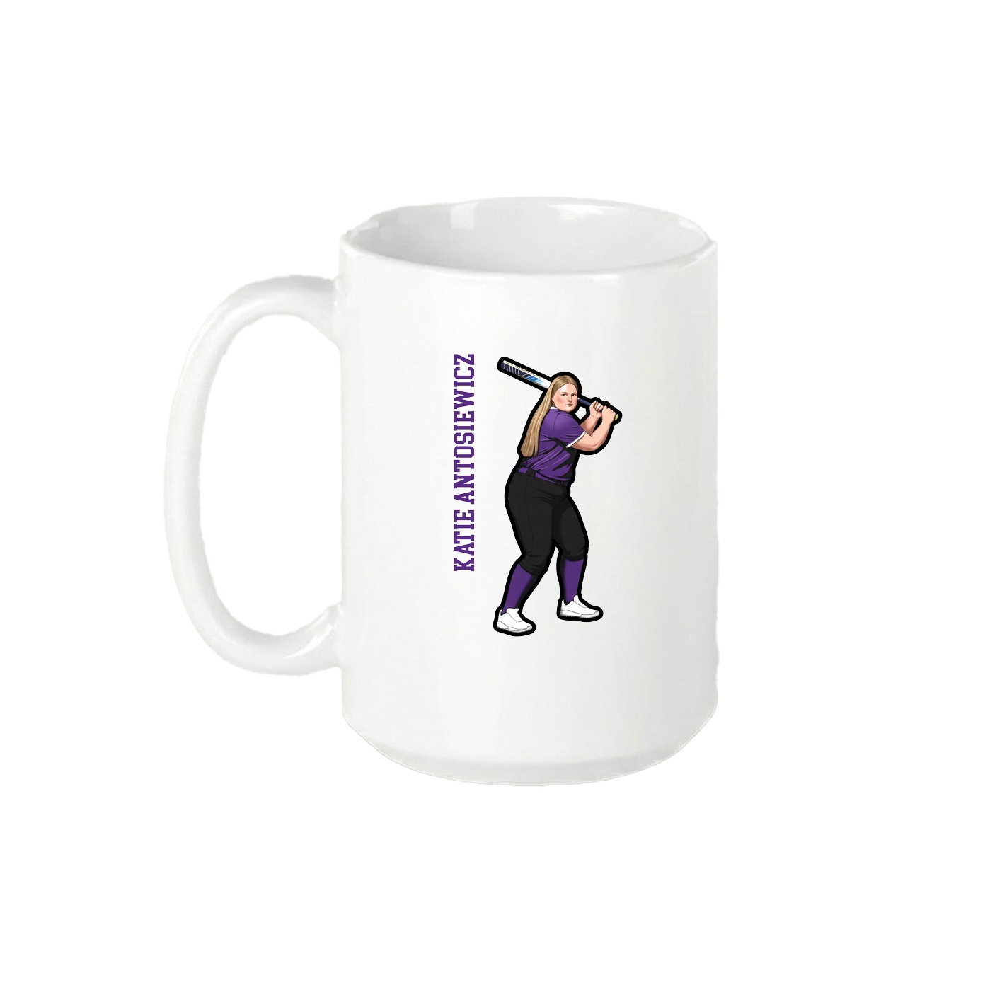 15oz Coffee Mug — Name Vertical in White