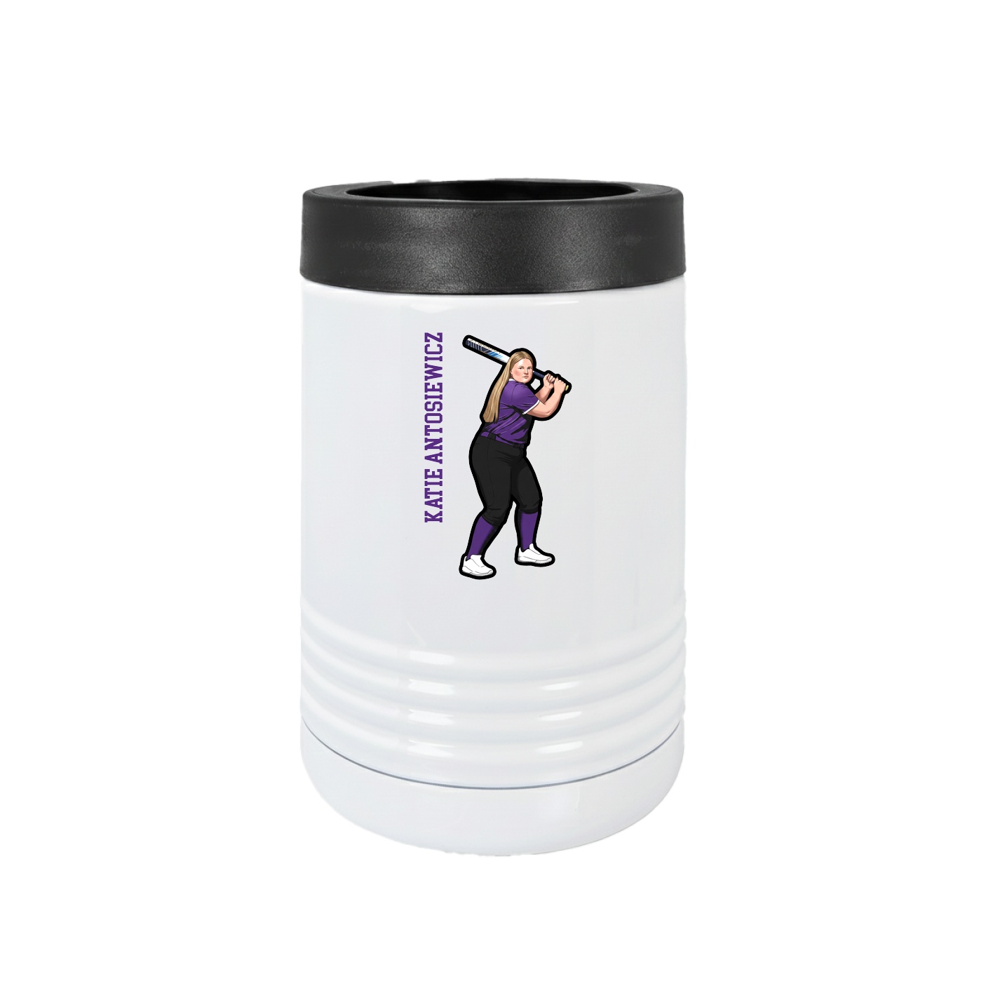 Beverage Holder — Name Vertical in White