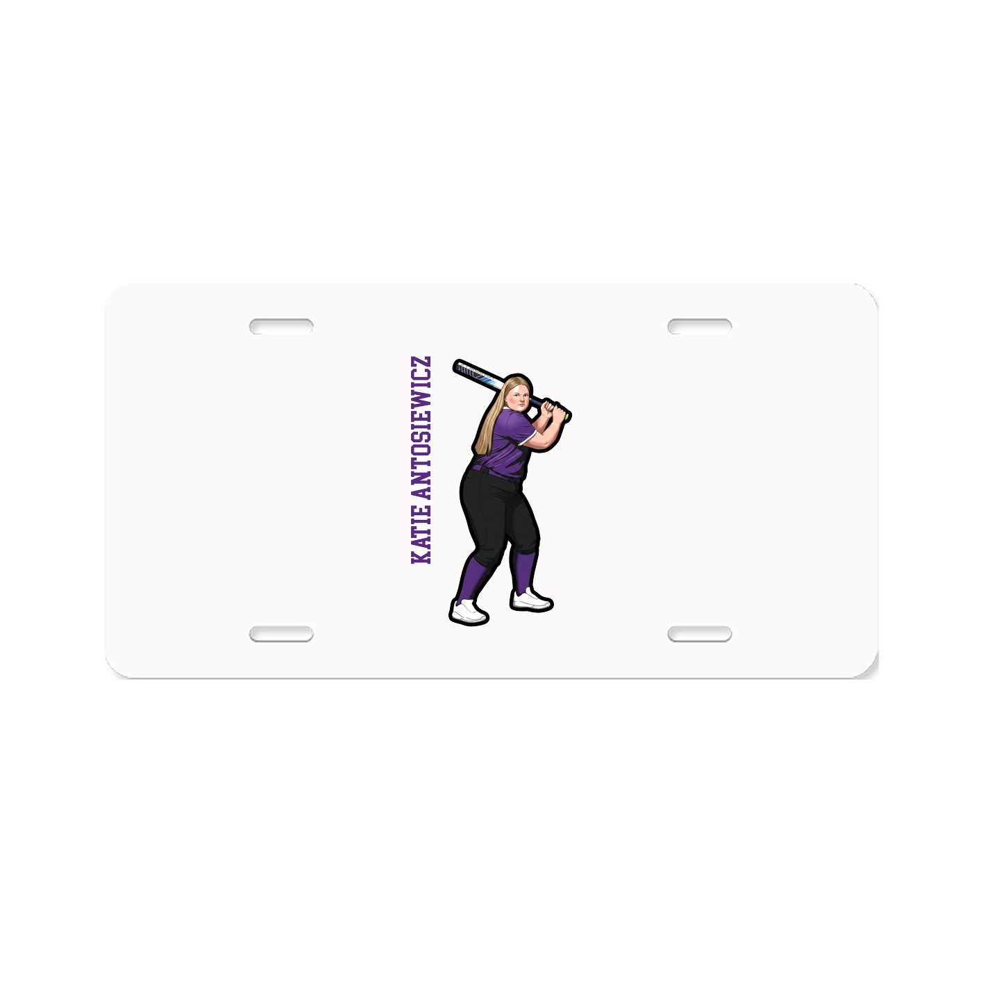 License Plate — Name Vertical in Classic