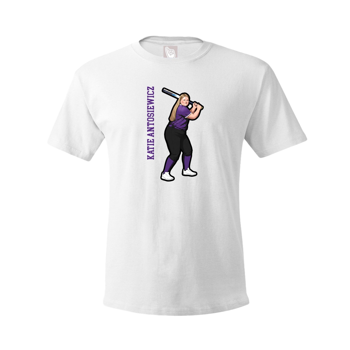 Tee — Name Vertical in White