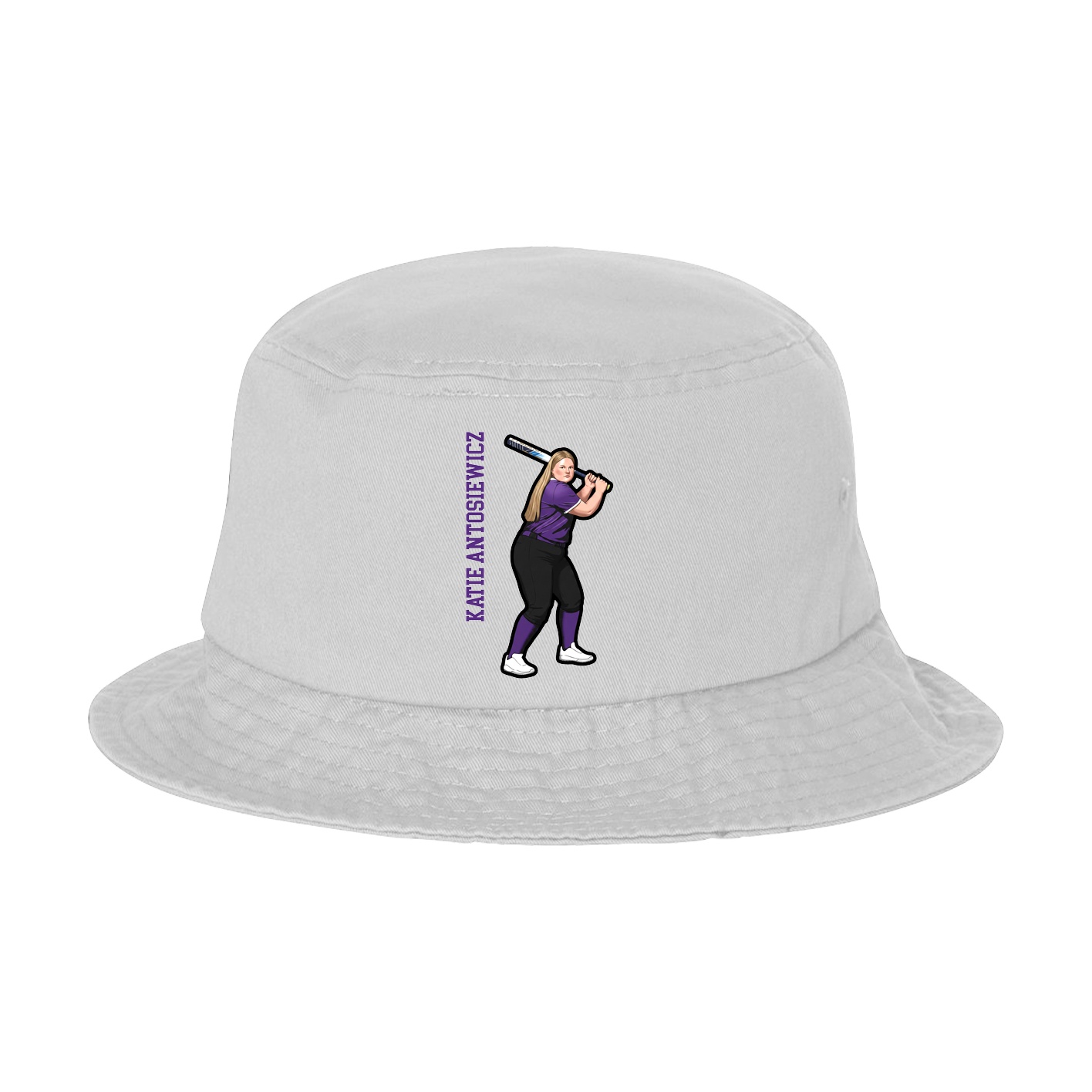 Bucket Cap — Name Vertical in White