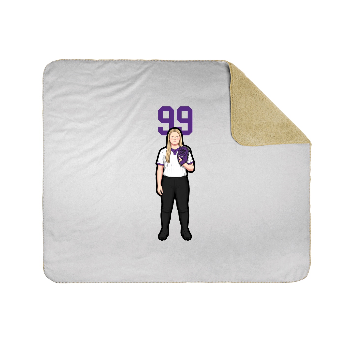 Throw Blanket — Number Top in White