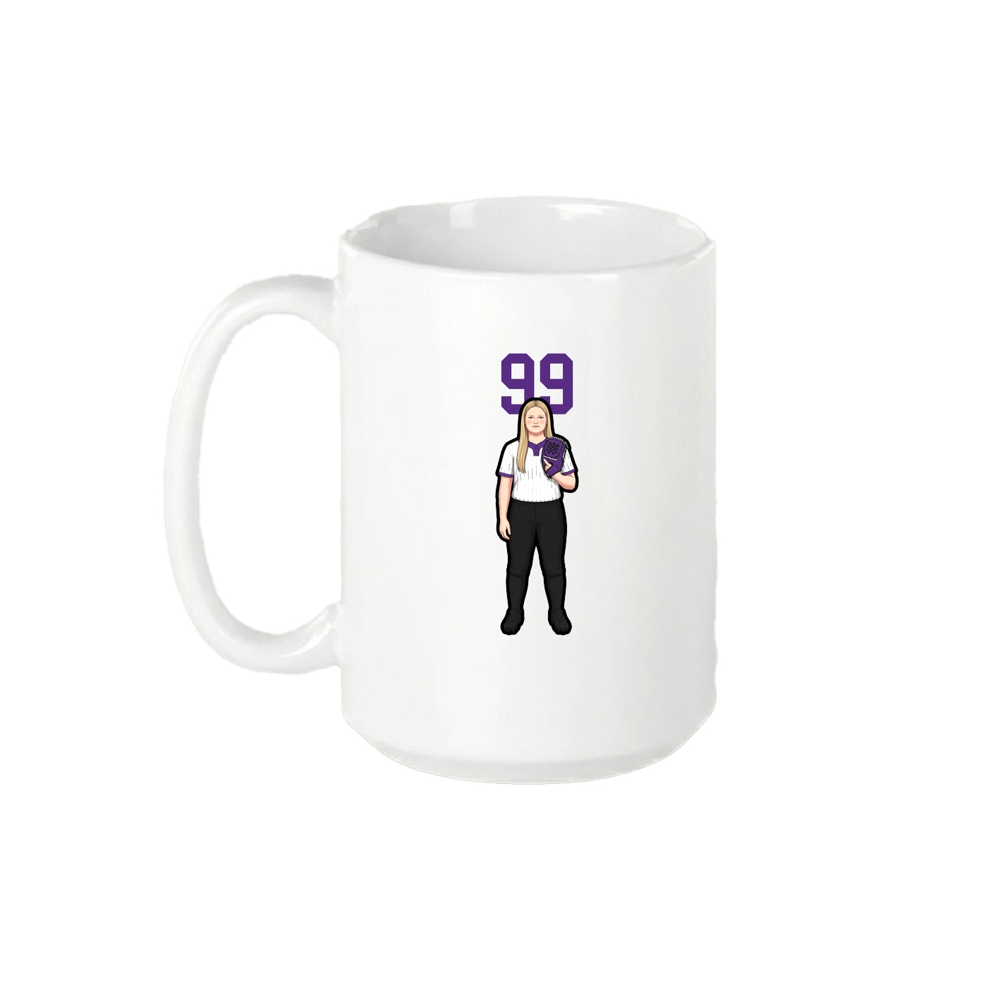 15oz Coffee Mug — Number Top in White