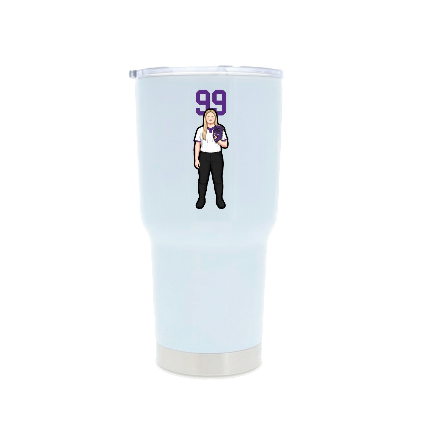 30oz Stainless Steel Tumbler — Number Top in White
