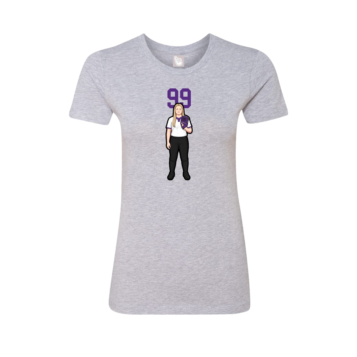 Womens Tee — Number Top in Grey