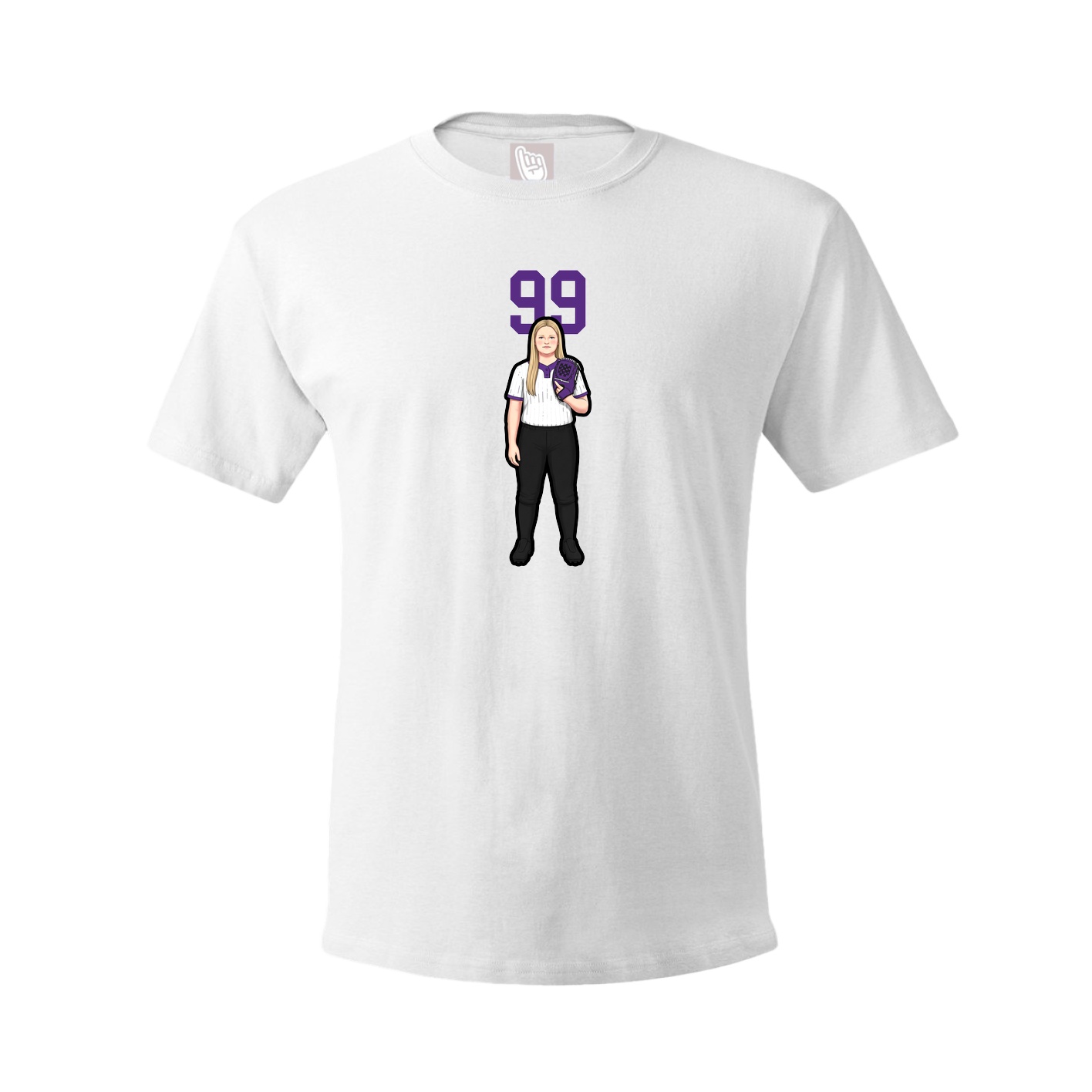 Youth Tee — Number Top in White