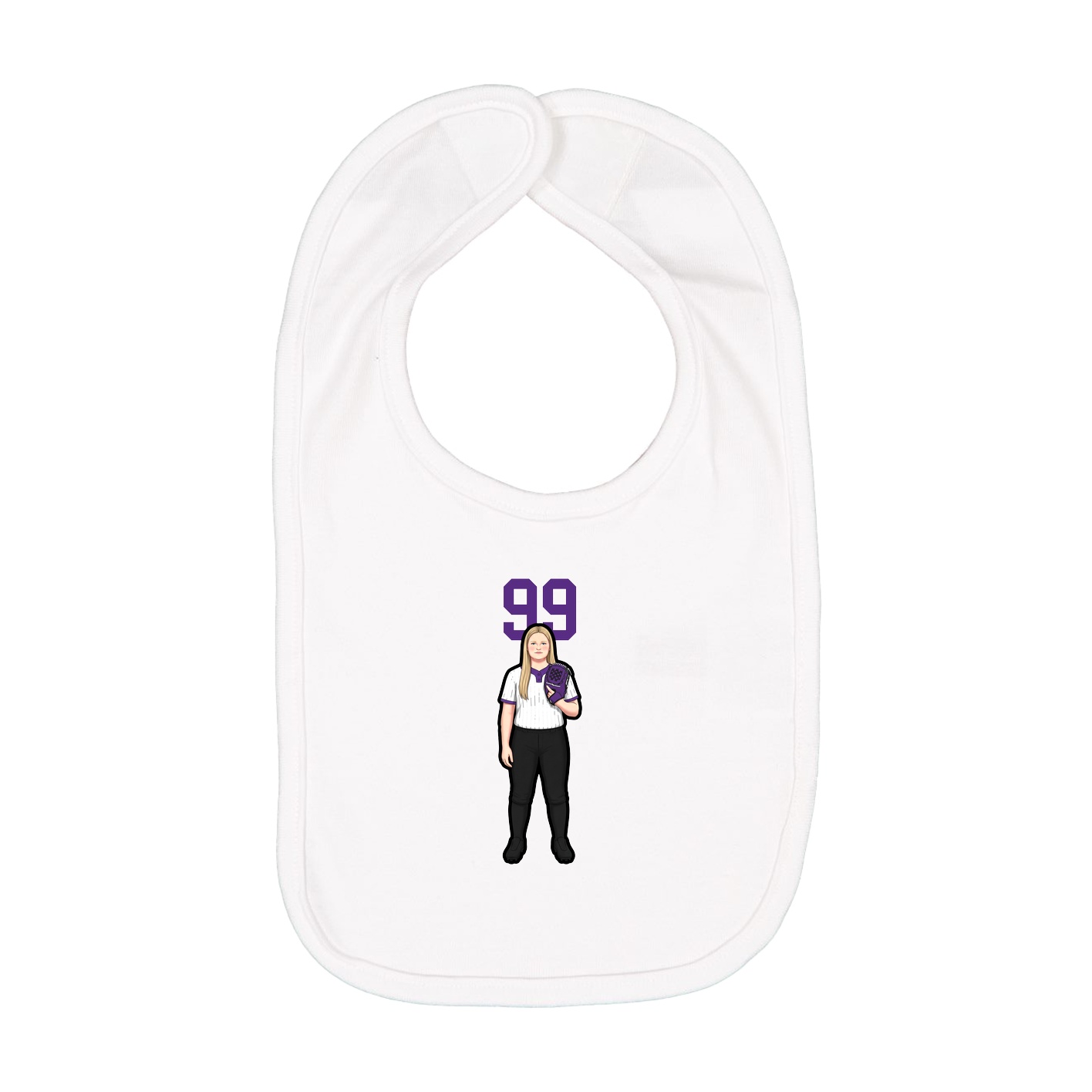Infant Bib — Number Top in White
