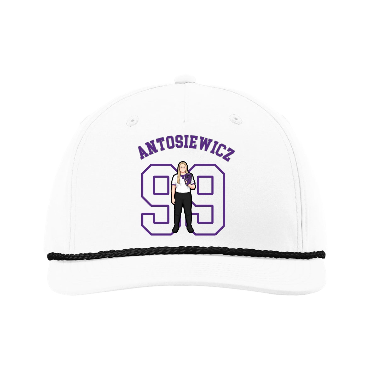 Five-Panel Classic Rope Cap — Shirsey Arch in White