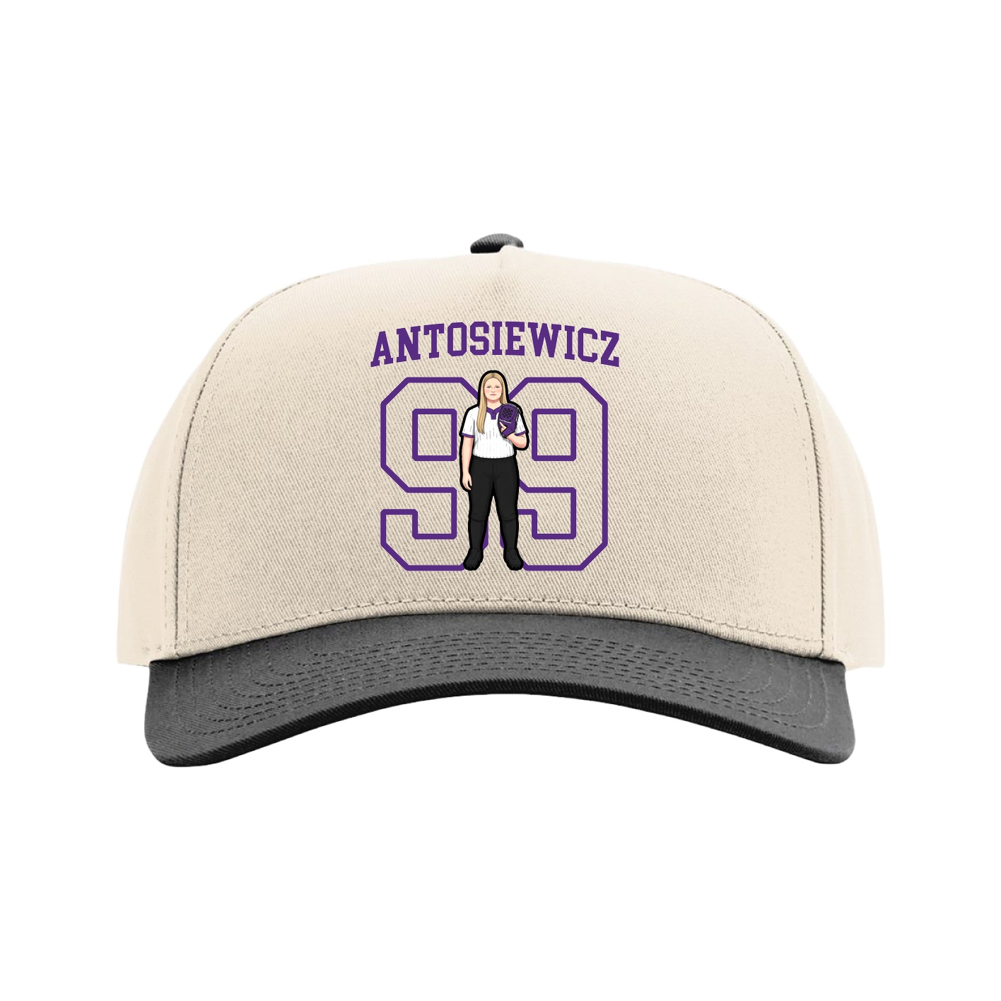 Full Fabric Five-Panel Champ Cap — Shirsey in Cream/Black