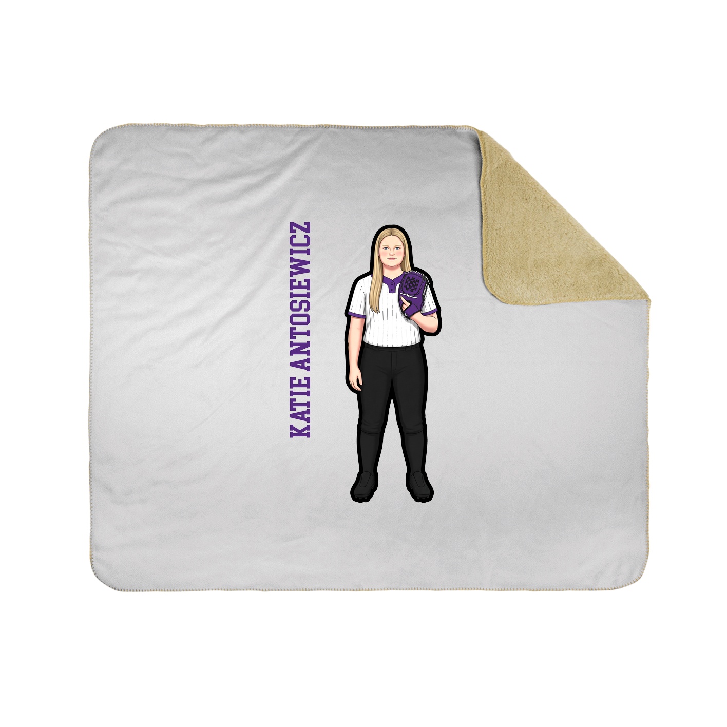 Throw Blanket — Name Vertical in White