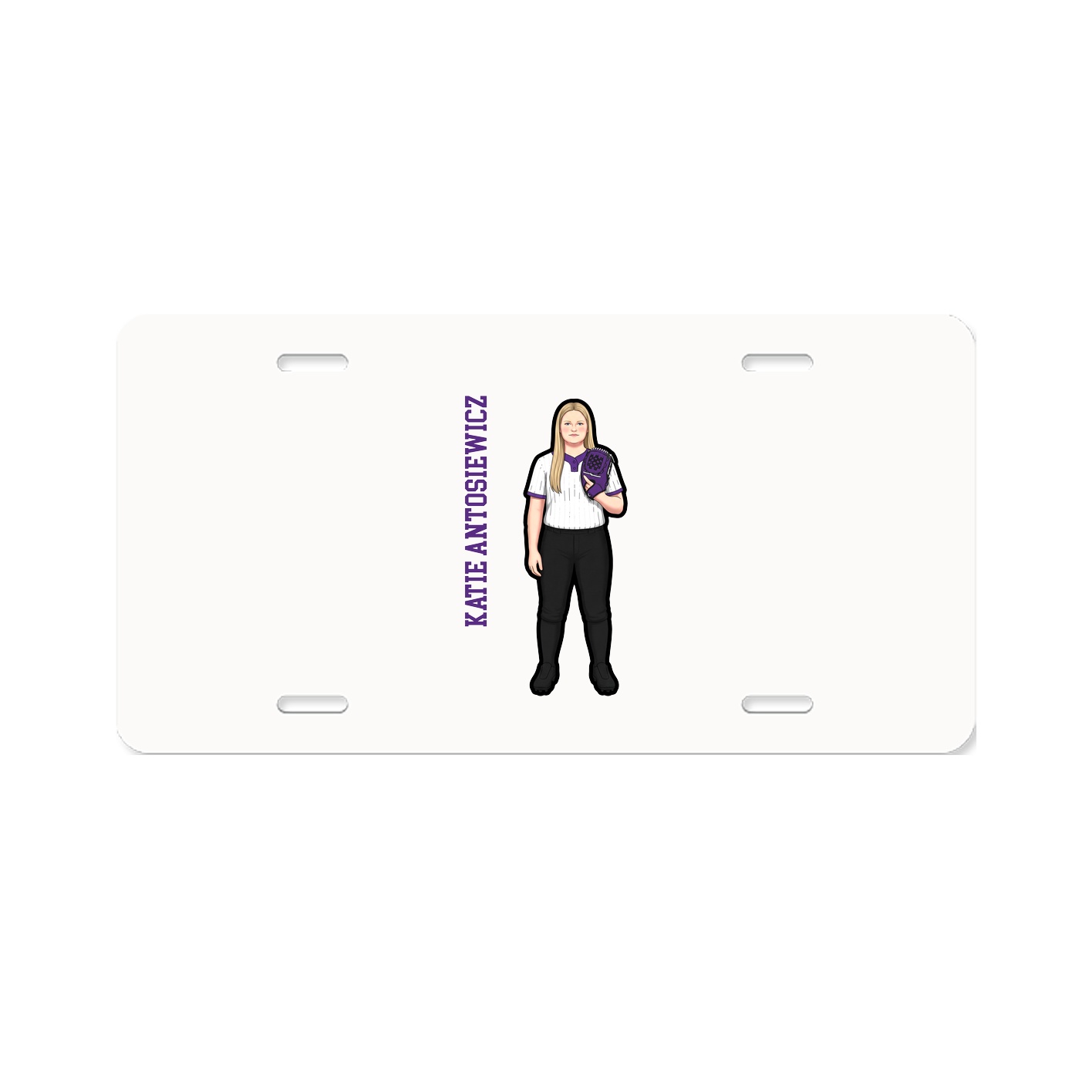License Plate — Name Vertical in Classic