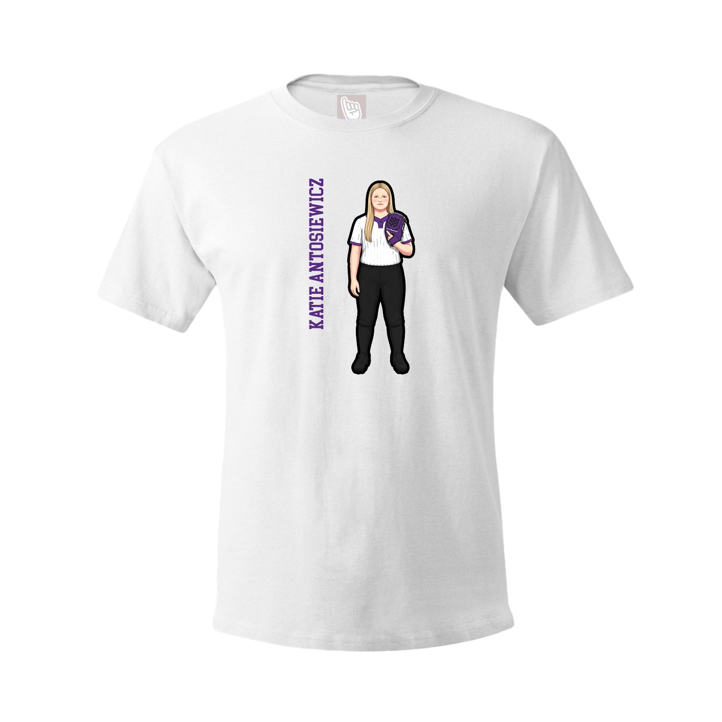 Tee — Name Vertical in White