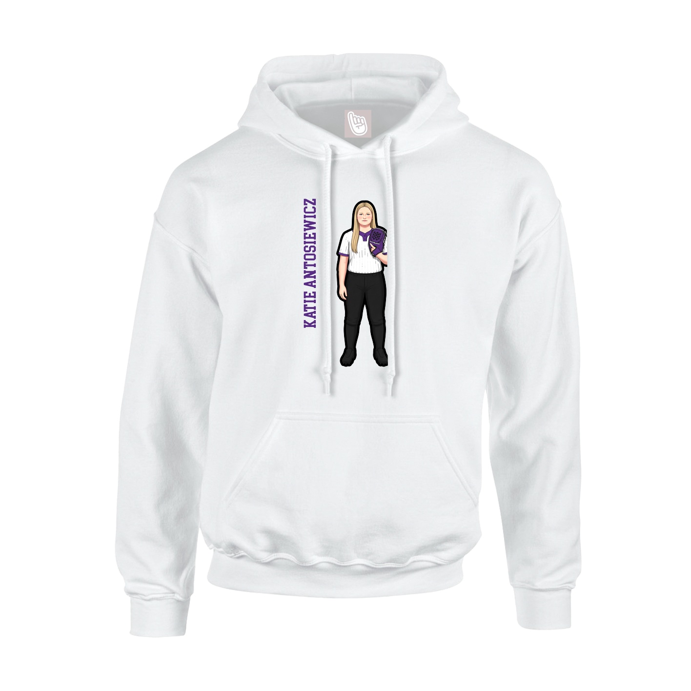Hoodie — Name Vertical in White