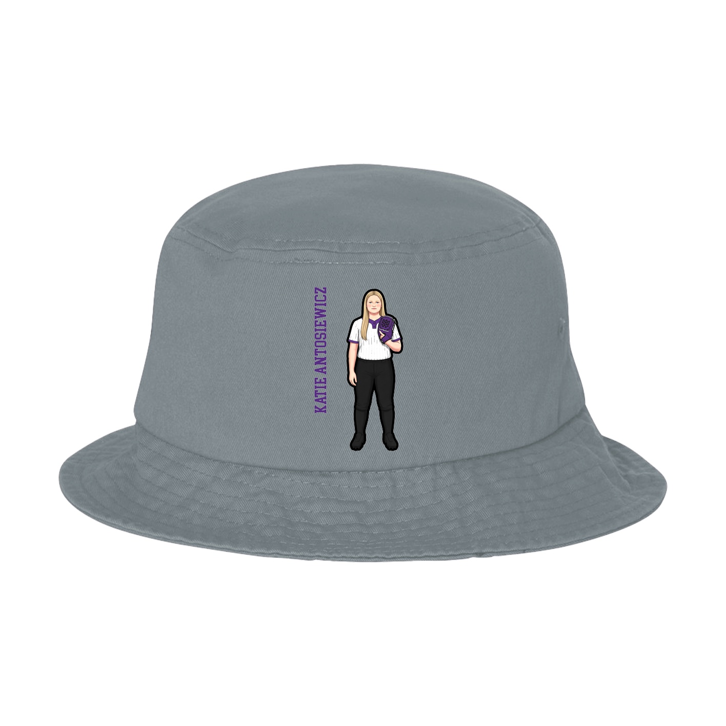 Bucket Cap — Name Vertical in Grey