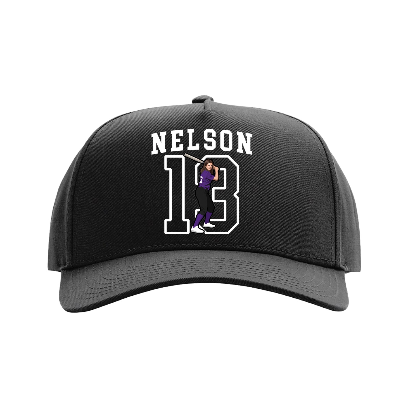 Full Fabric Five-Panel Champ Cap — Shirsey in Black