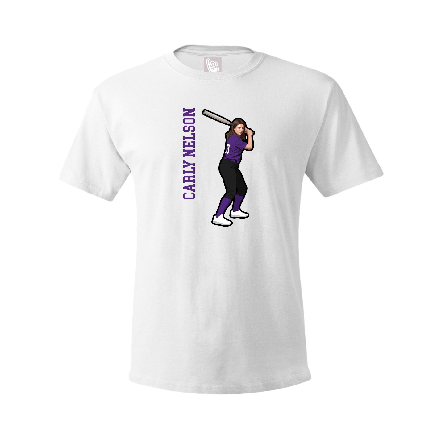 Tee — Name Vertical in White