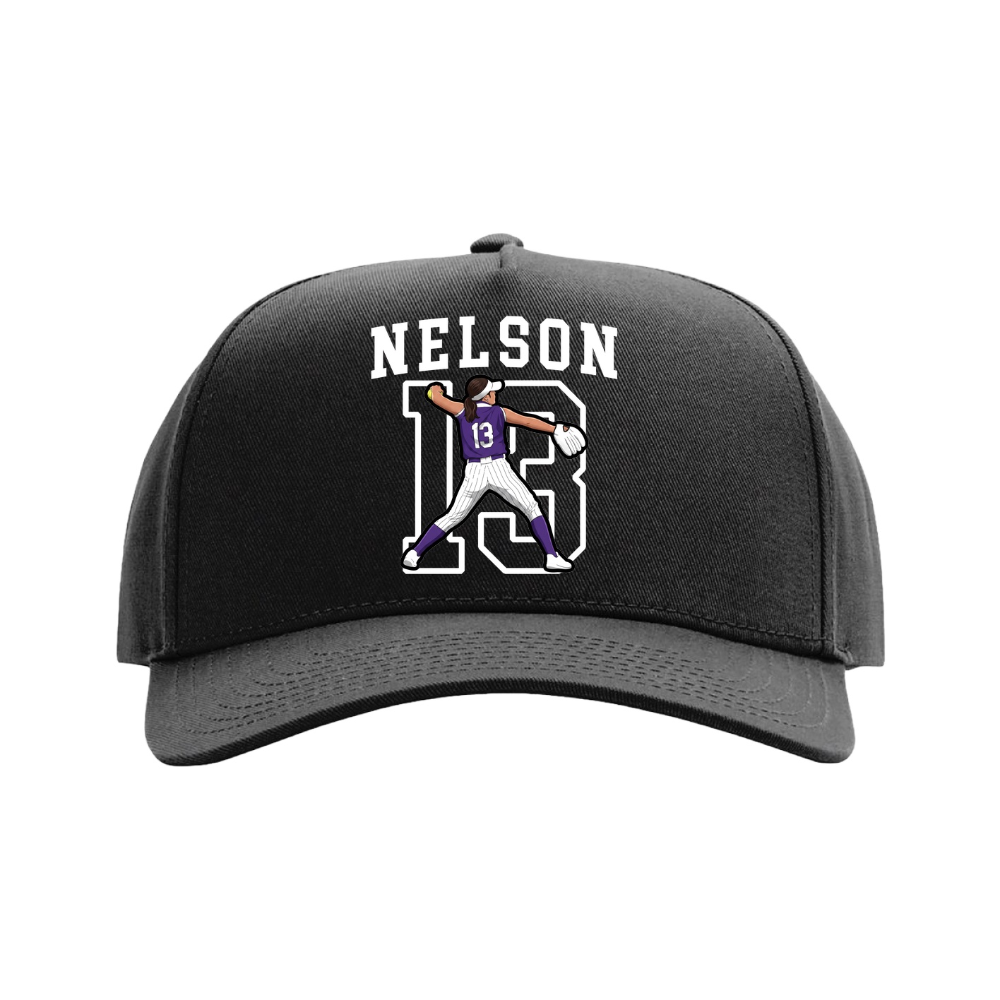 Full Fabric Five-Panel Champ Cap — Shirsey in Black