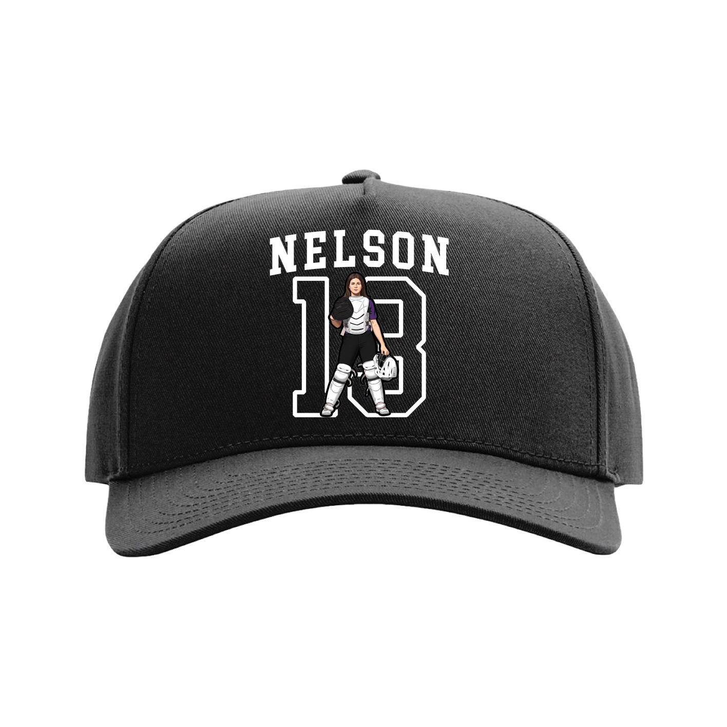 Full Fabric Five-Panel Champ Cap — Shirsey in Black