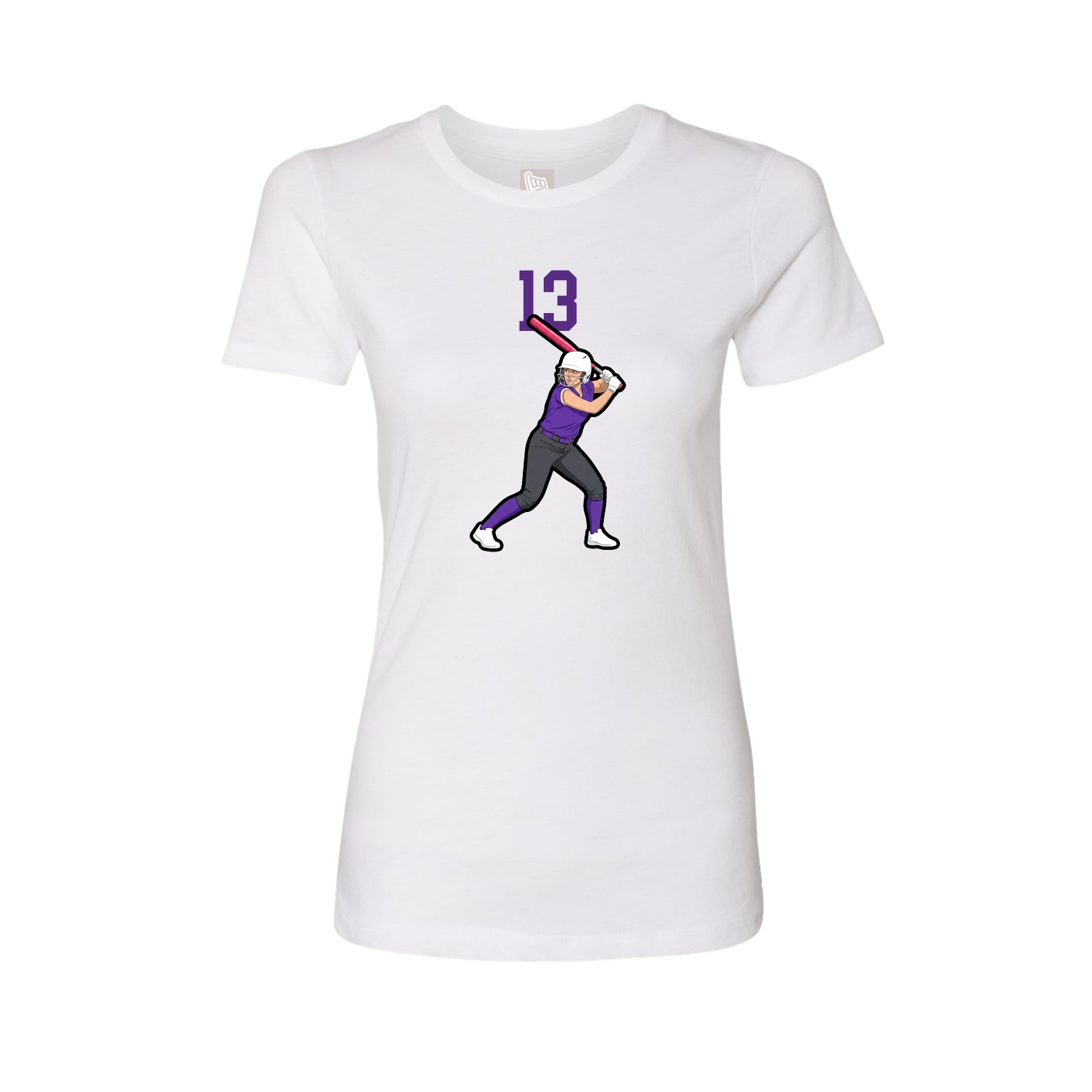 Fitted Women's Tee — Number Top in White