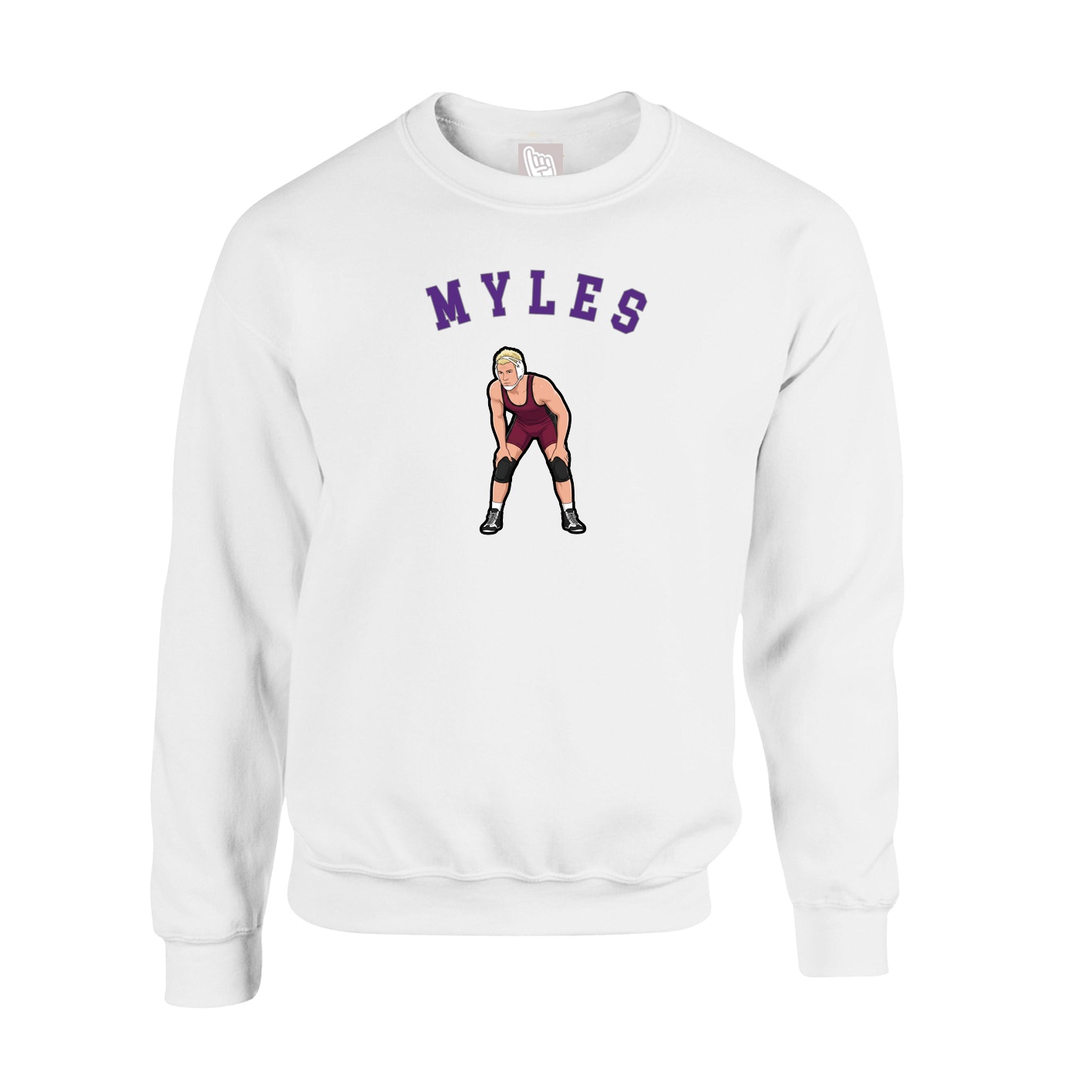 Fleece Crew — Shirsey Arch in White
